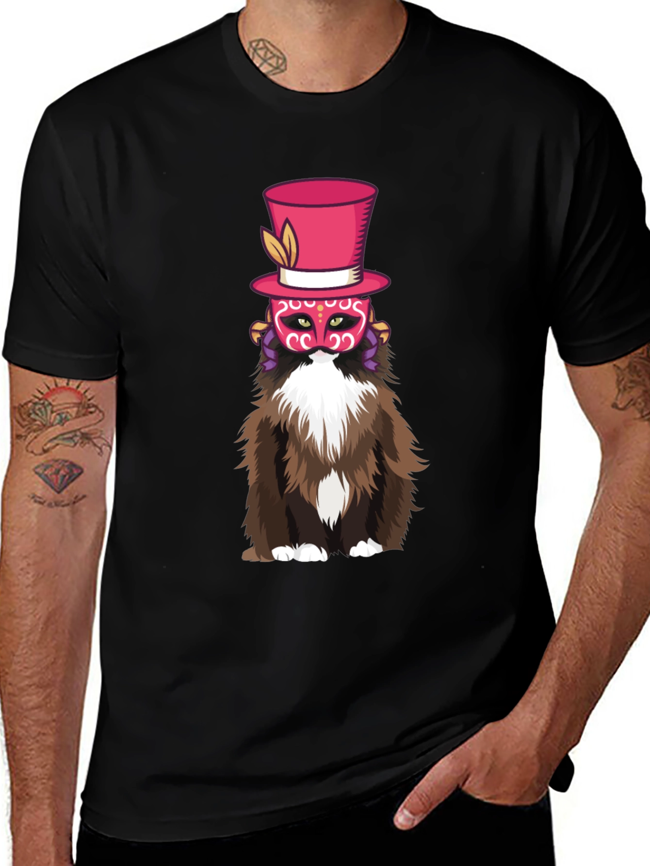 Top Hat Cat Graphic Tee