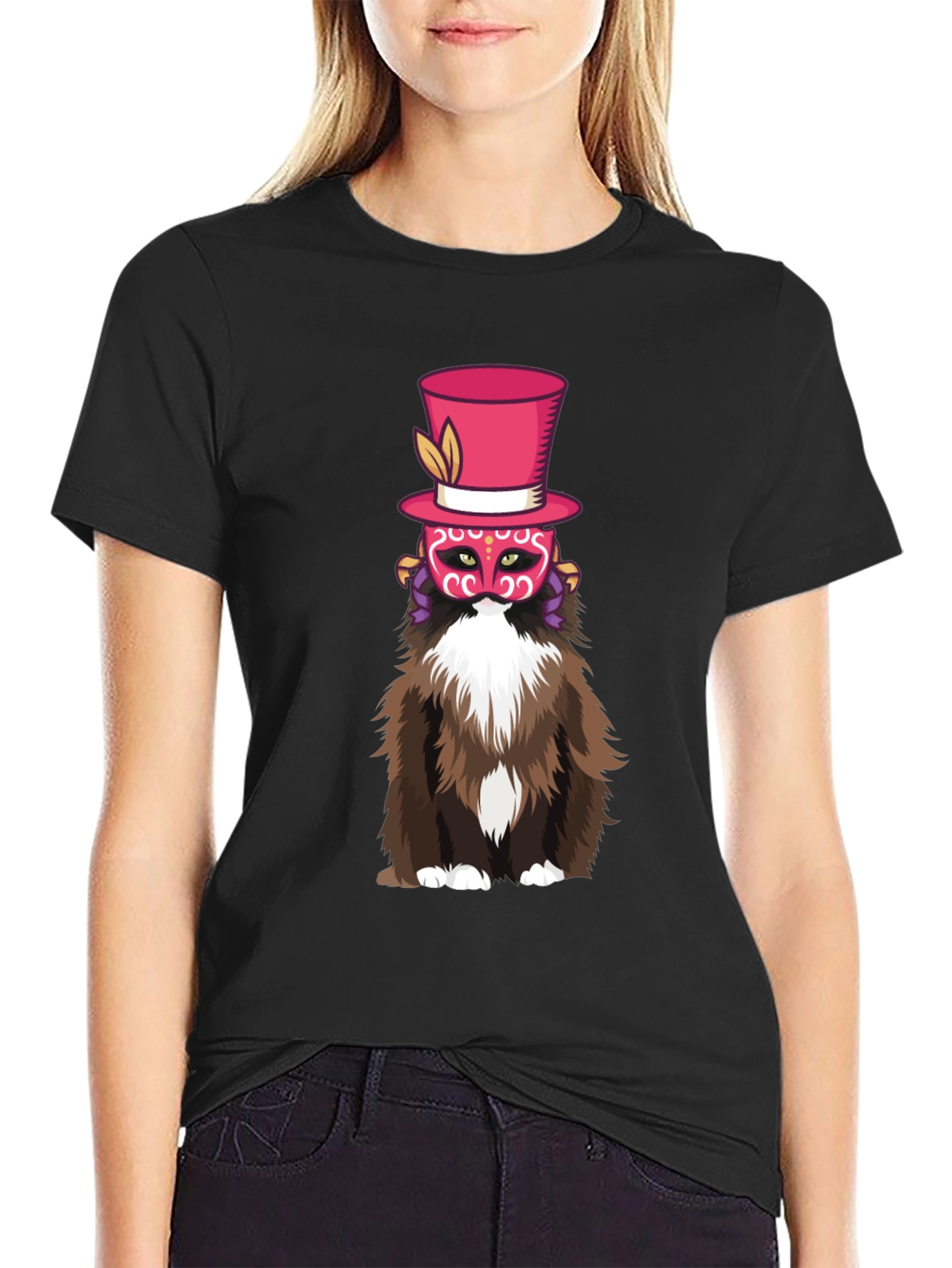 Top Hat Cat Graphic Tee