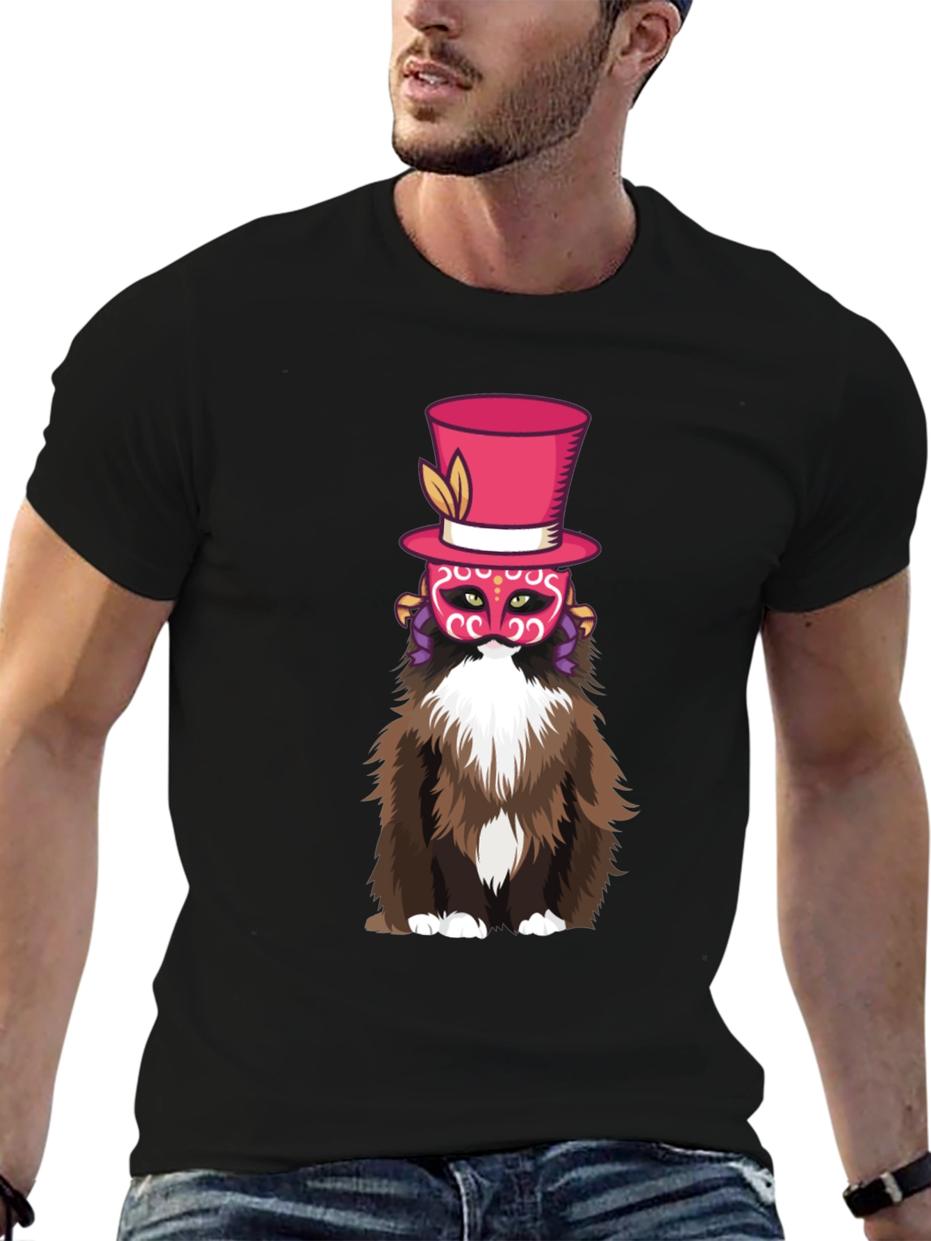 Top Hat Cat Graphic Tee