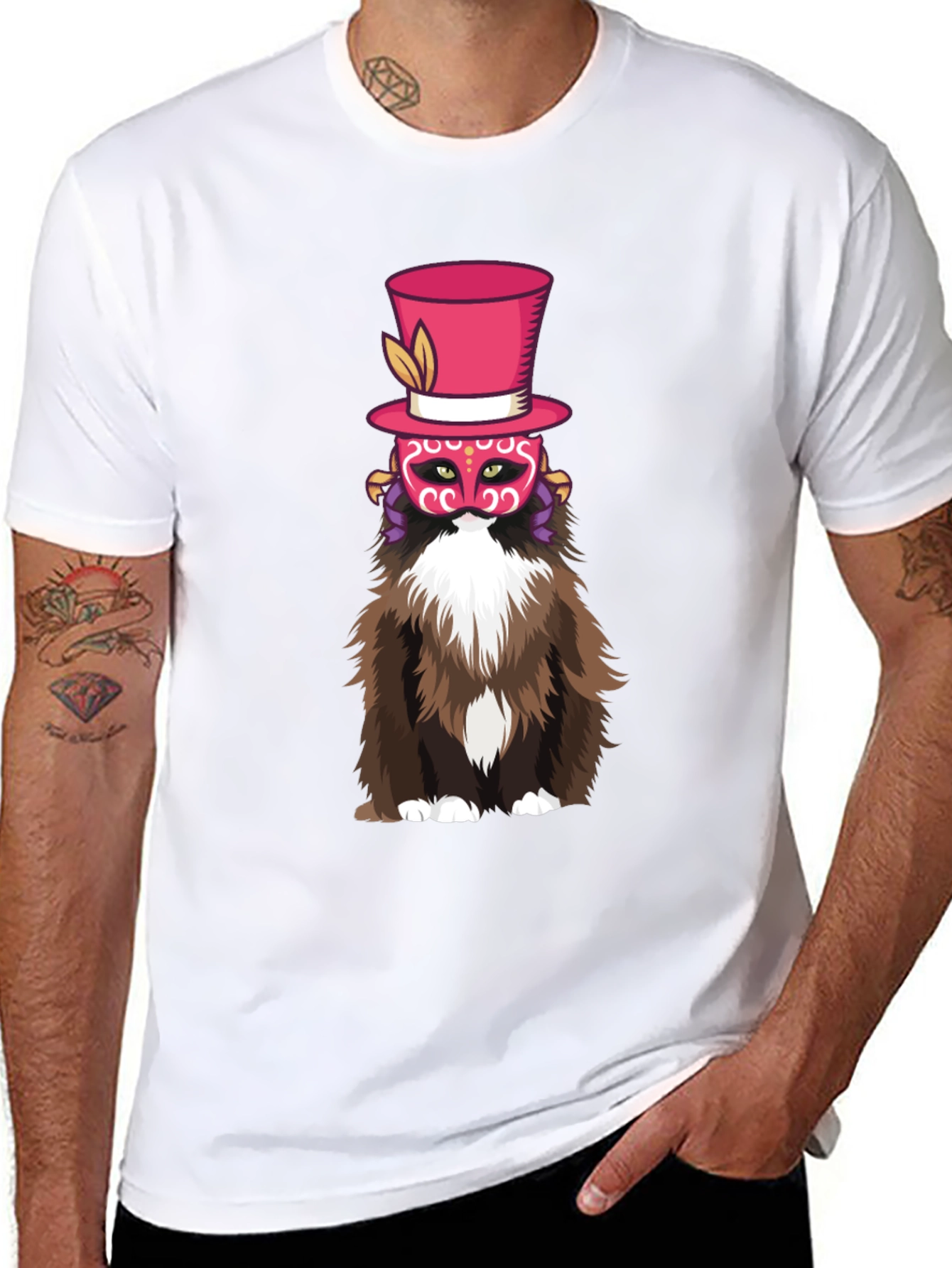 Top Hat Cat Graphic Tee