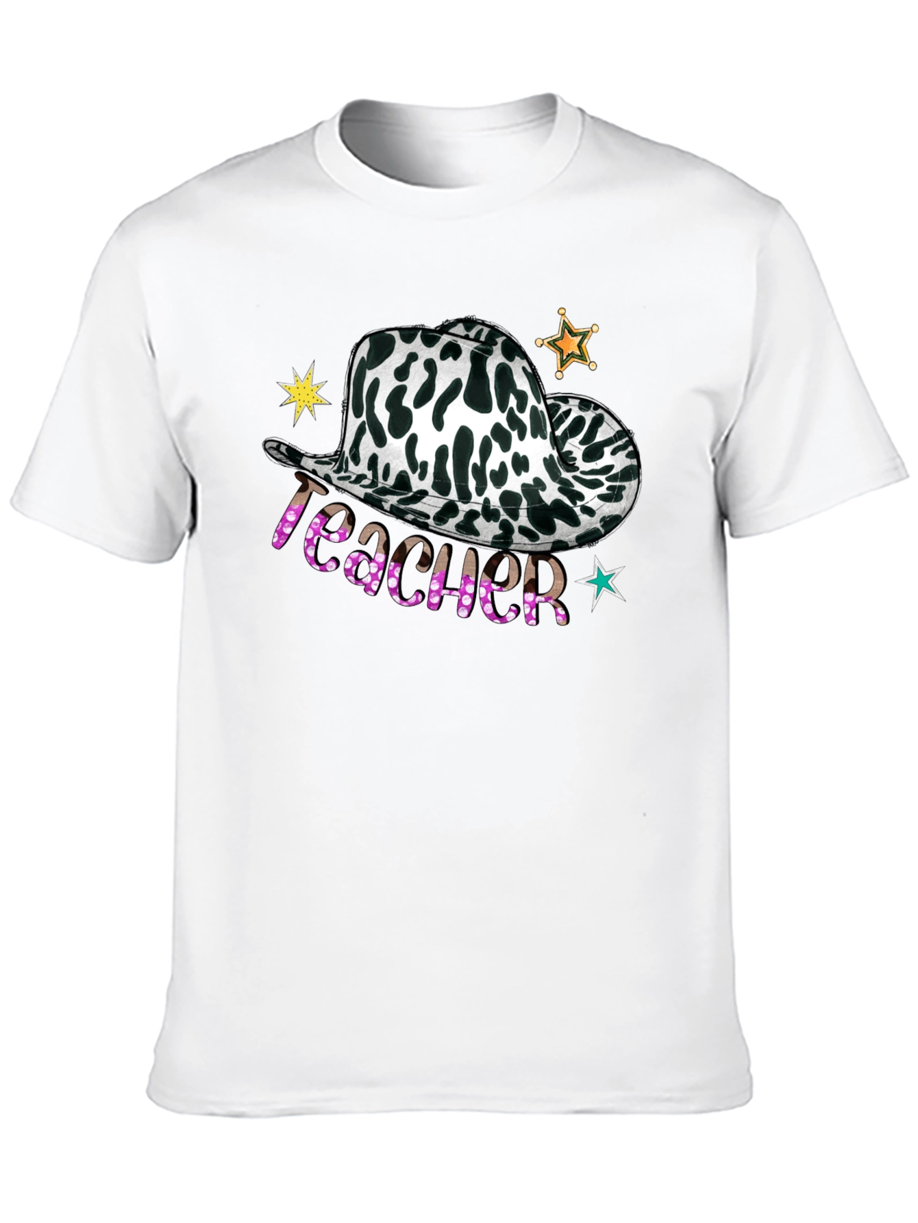 Cow Print Teacher T-Shirt