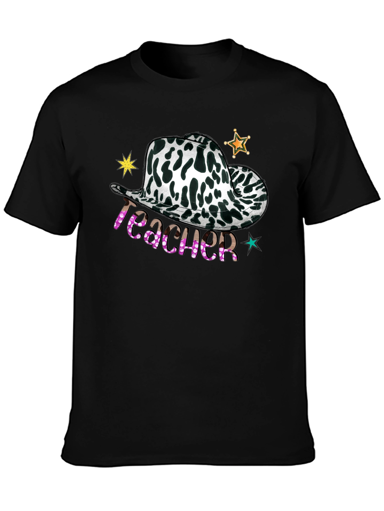 Cow Print Teacher T-Shirt