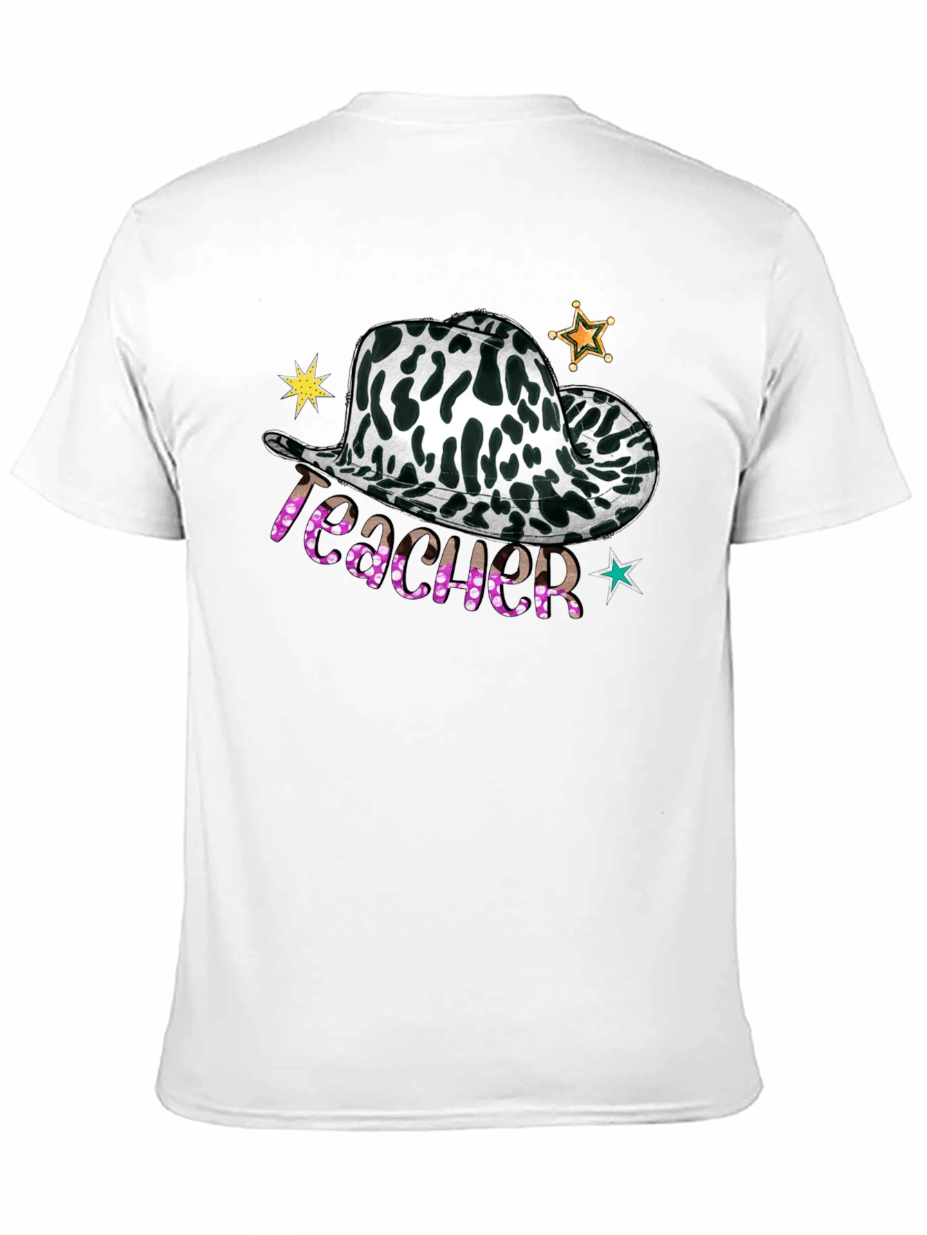 Cow Print Teacher T-Shirt