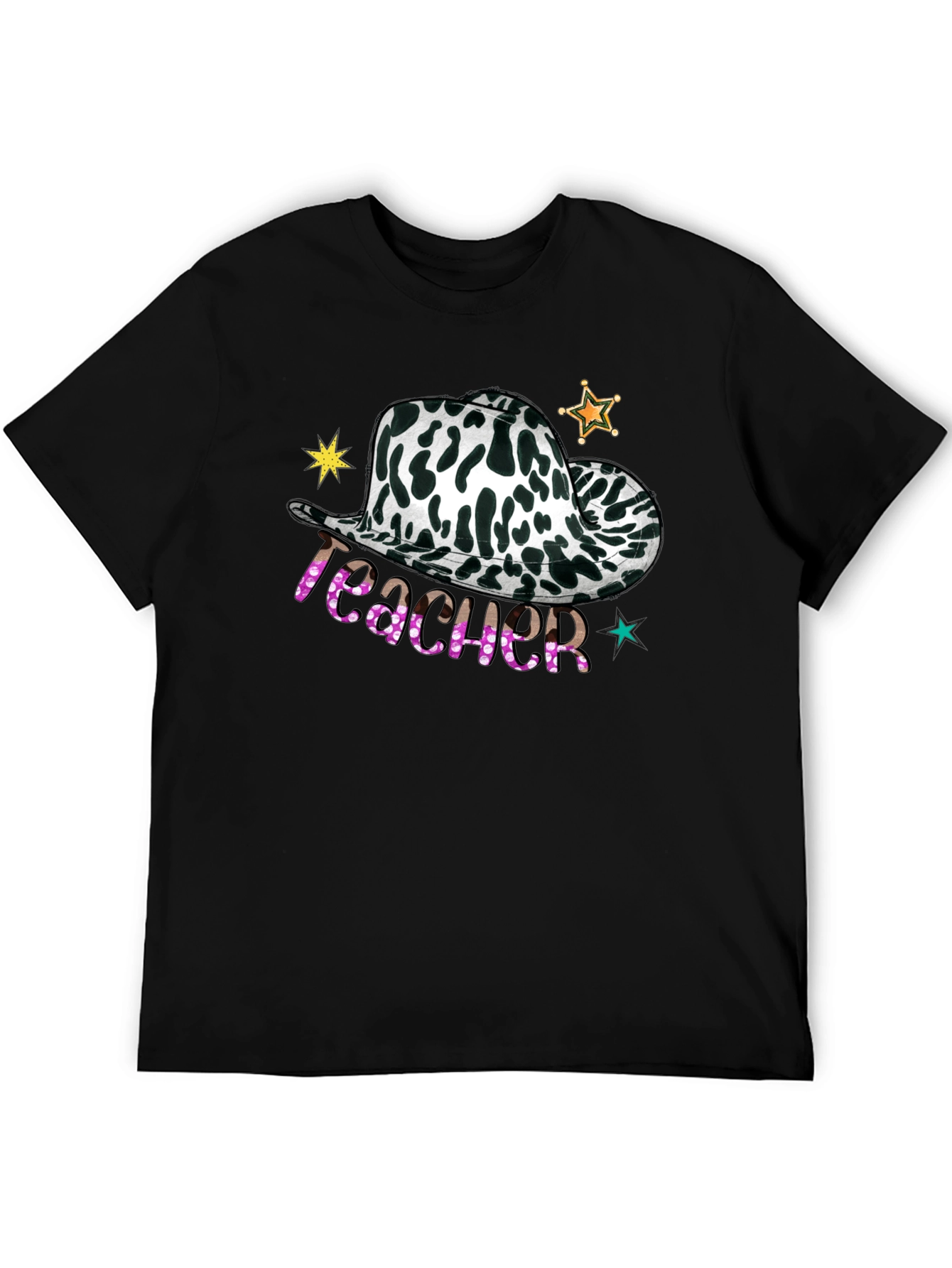 Cow Print Teacher T-Shirt