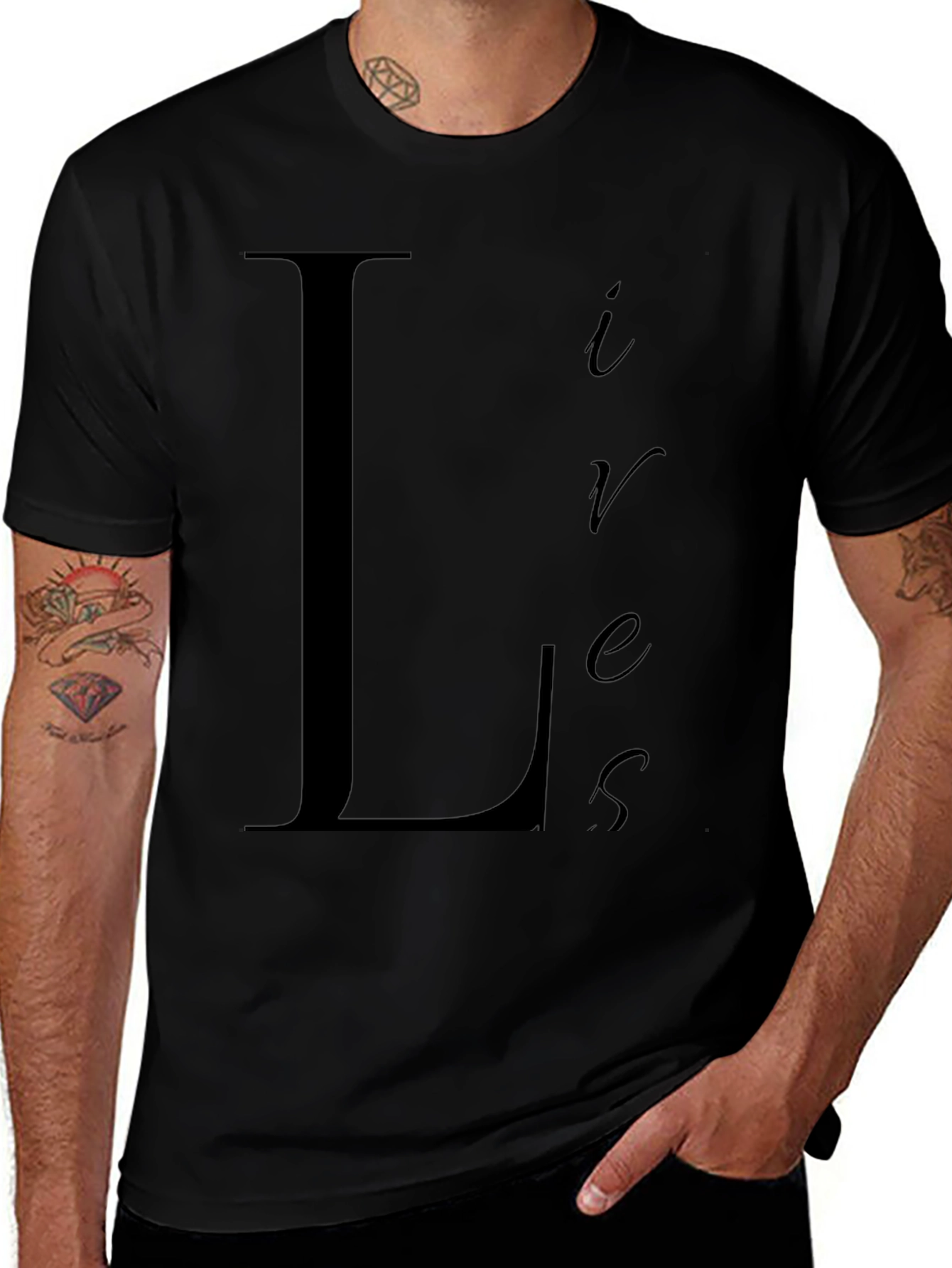 Lives Matter T-Shirt Black Crew Neck Cotton Tee