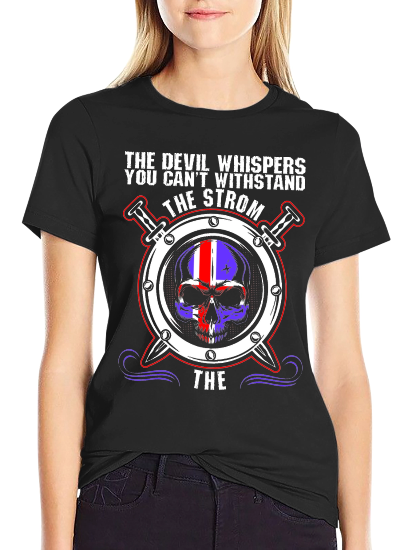 Strom Skull T-Shirt - Devil Whispers Graphic Tee