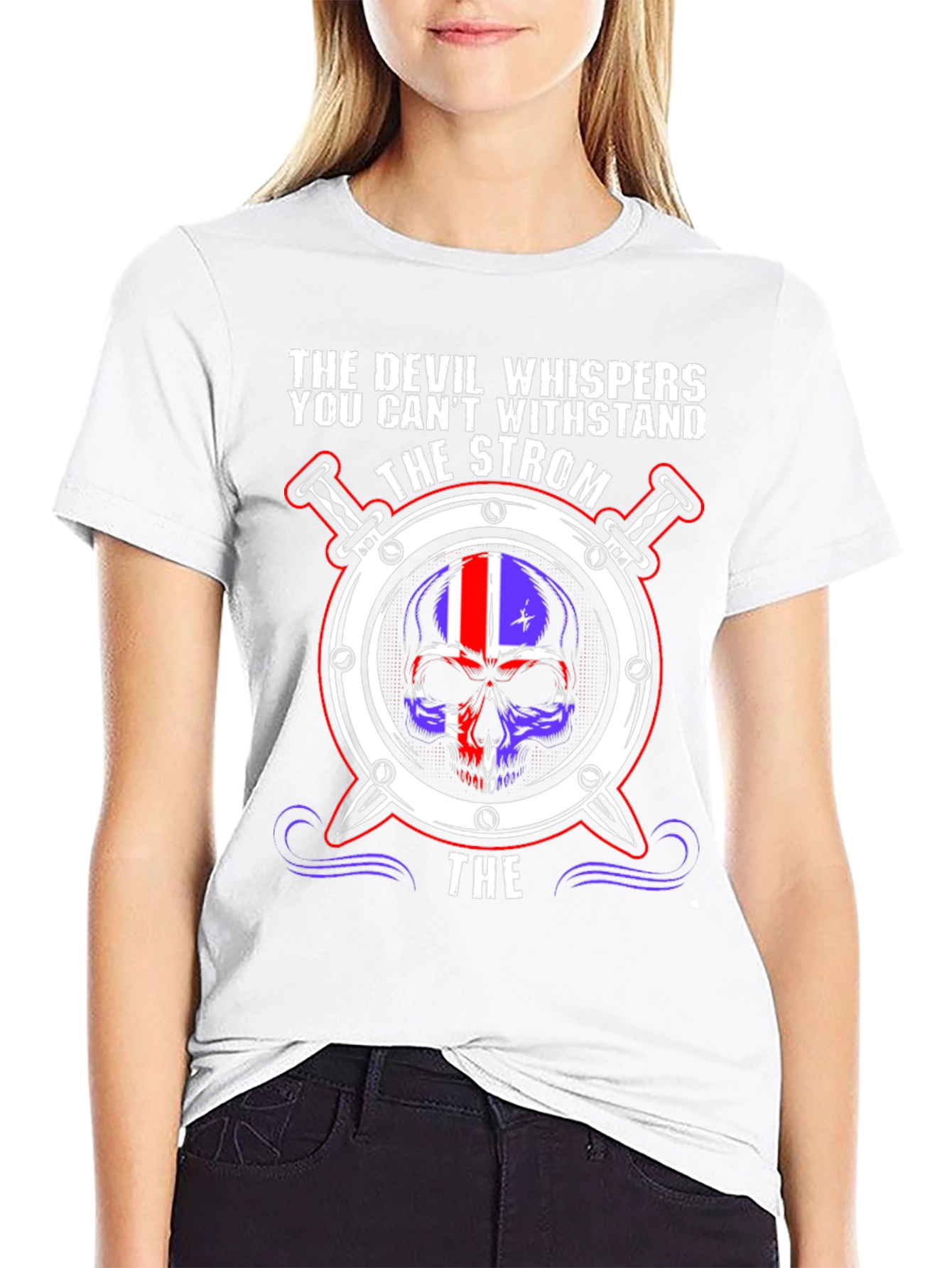 Strom Skull T-Shirt - Devil Whispers Graphic Tee