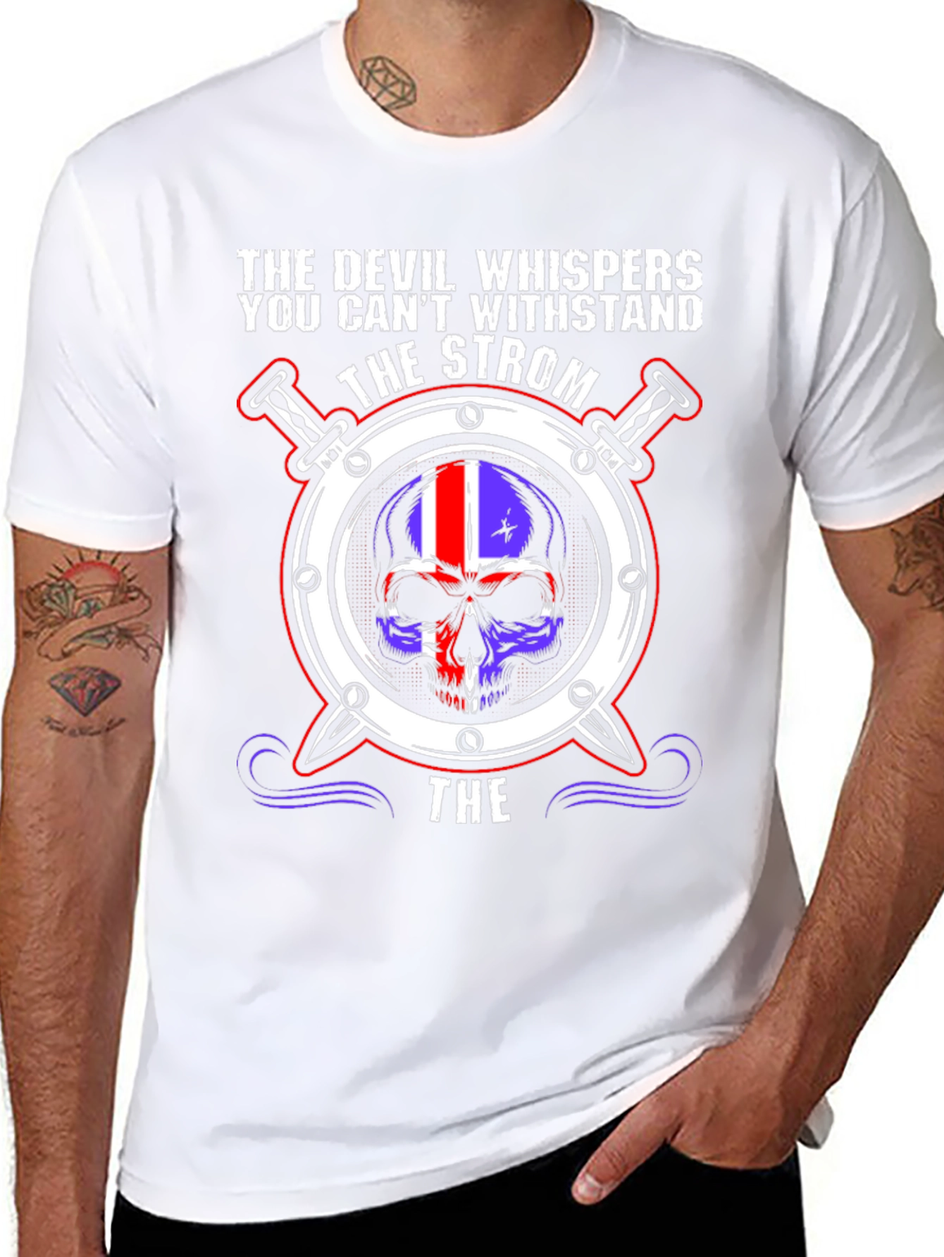 Strom Skull T-Shirt - Devil Whispers Graphic Tee