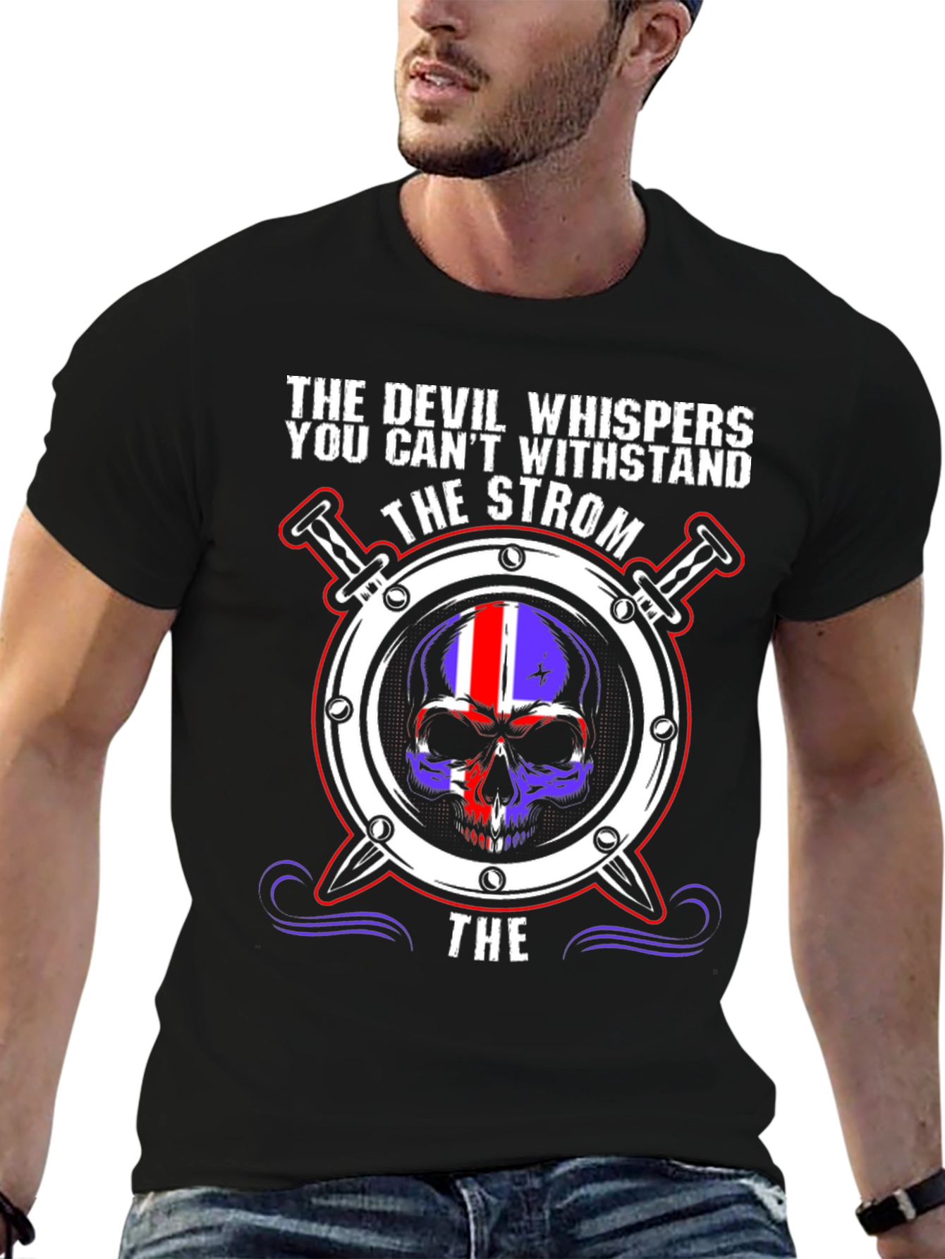 Strom Skull T-Shirt - Devil Whispers Graphic Tee