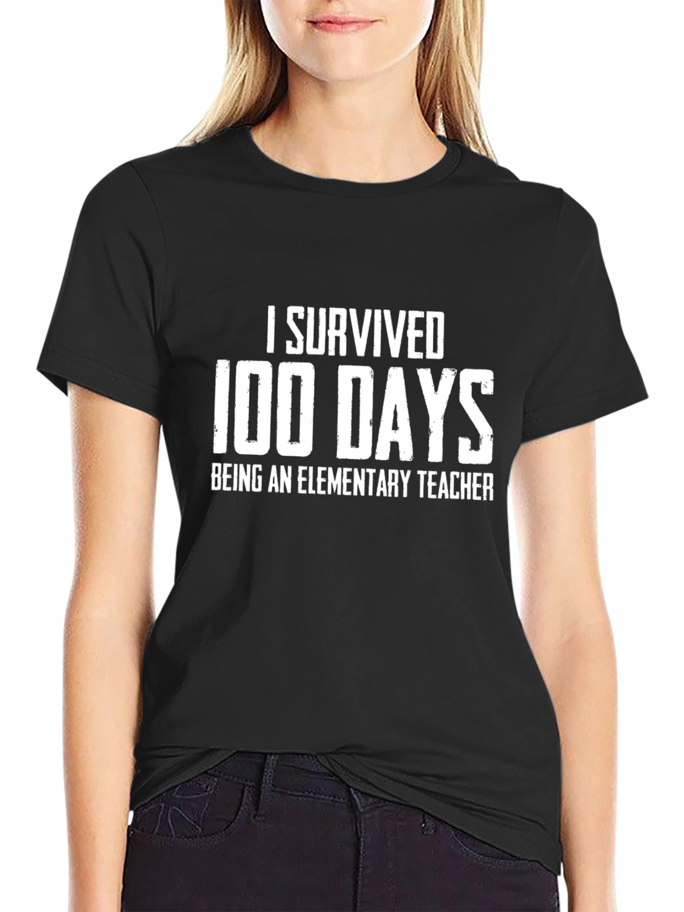 I Survived 100 Days Elementary Teacher T-Shirt