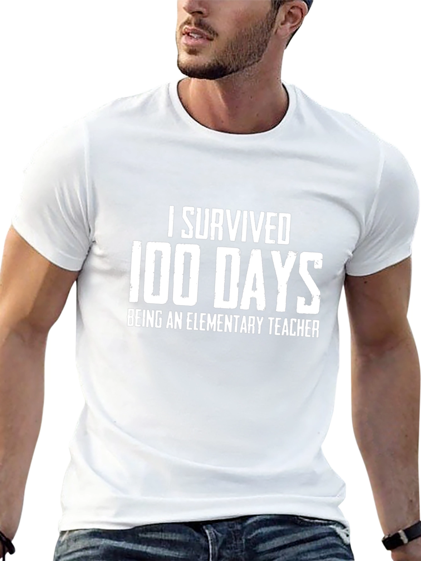 I Survived 100 Days Elementary Teacher T-Shirt