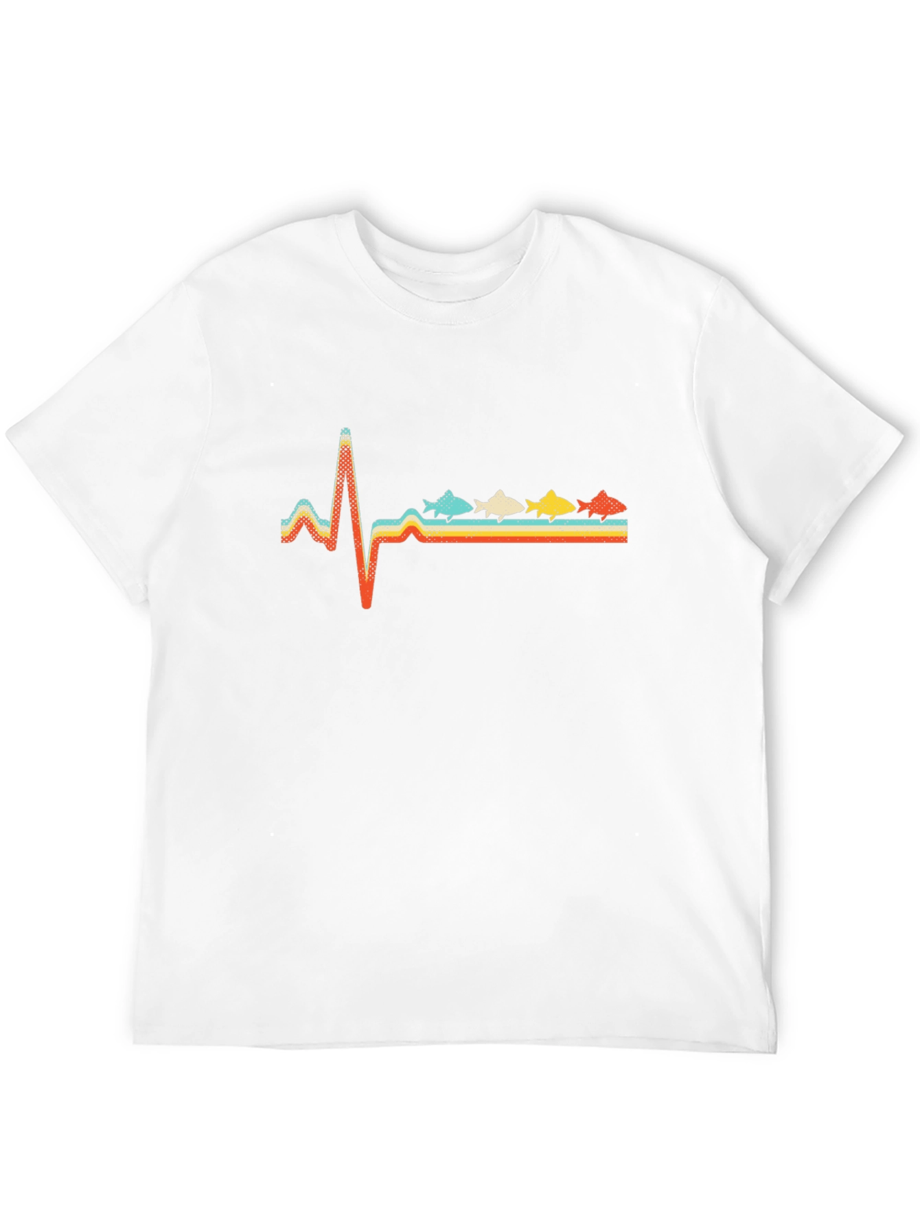 Fishing Heartbeat Retro T-Shirt