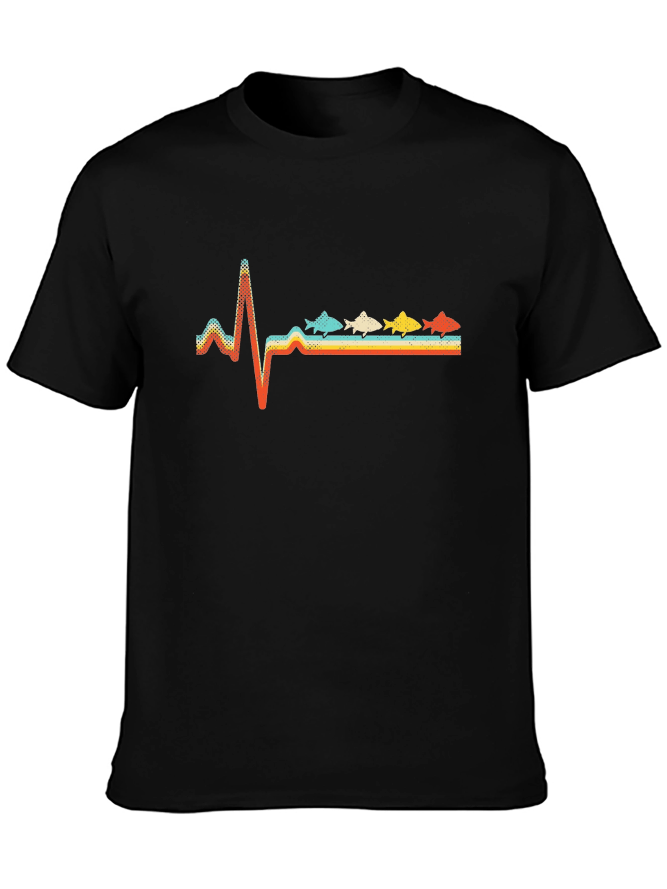 Fishing Heartbeat Retro T-Shirt