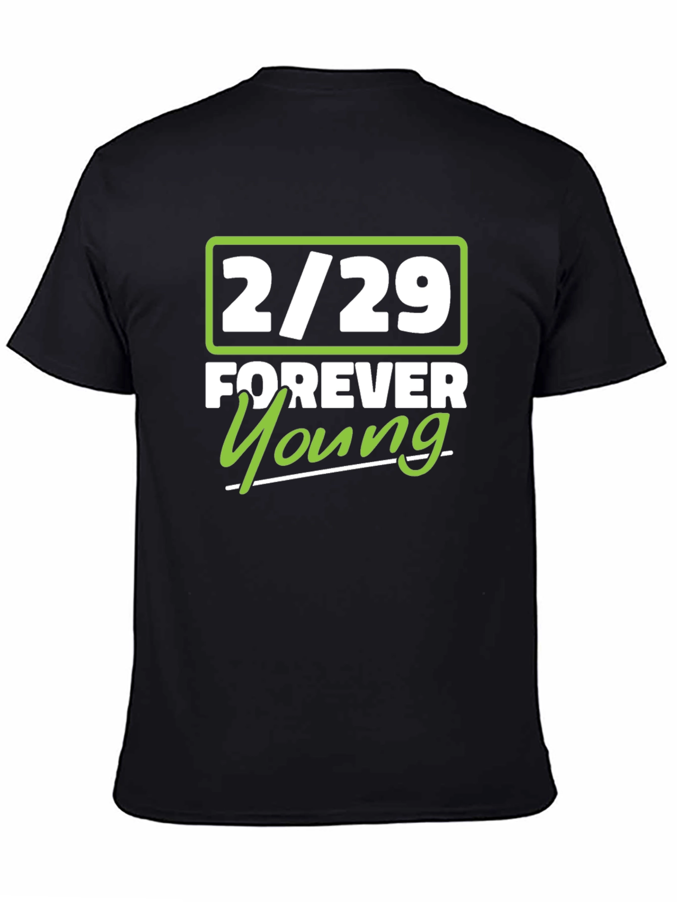 2/29 Forever Young Black Graphic T-Shirt