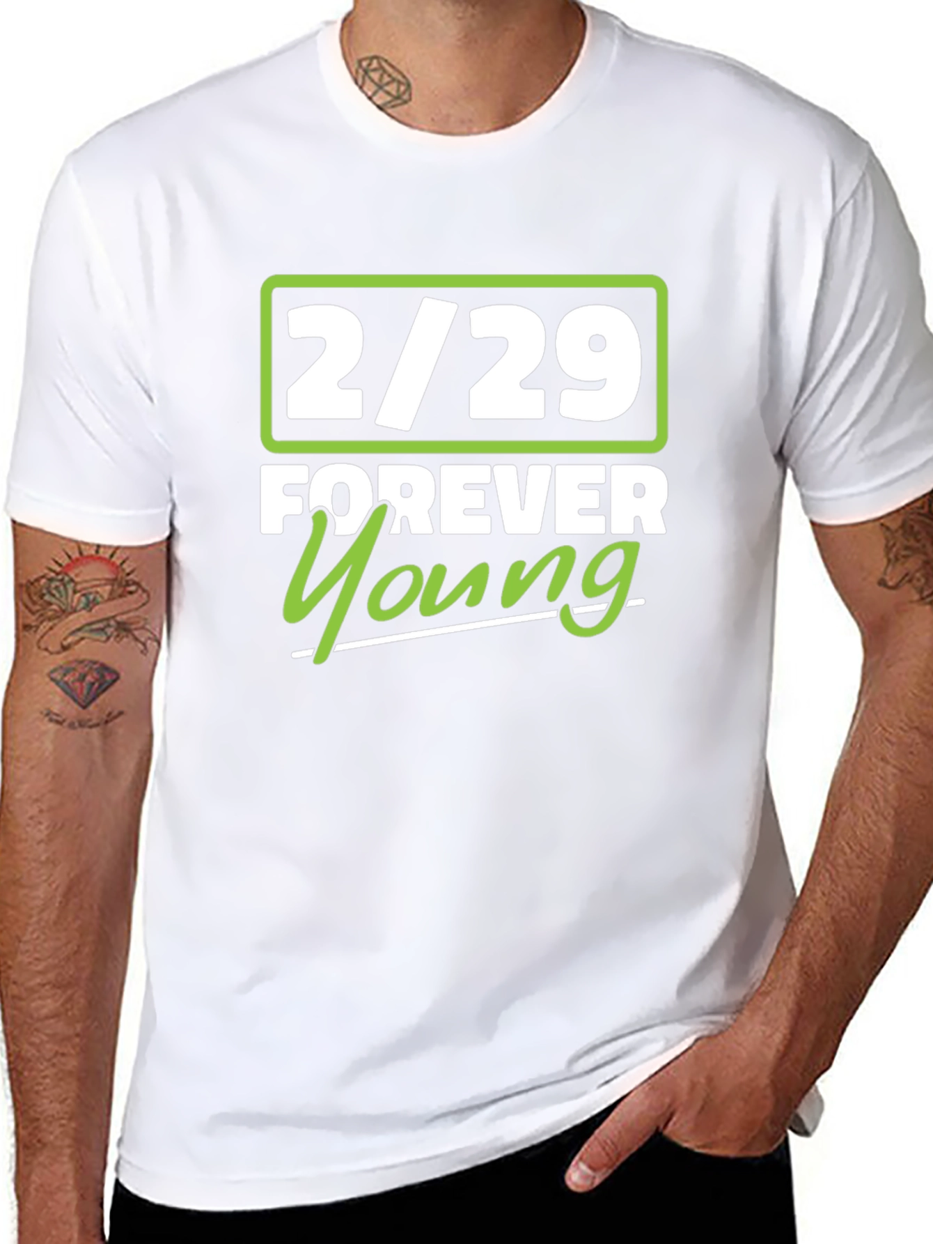 2/29 Forever Young Black Graphic T-Shirt
