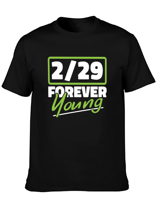 2/29 Forever Young Black Graphic T-Shirt