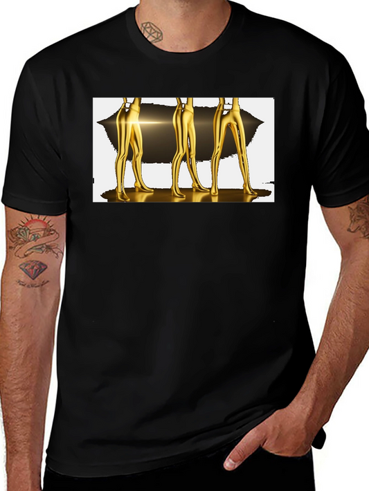 Abstract Gold Legs Graphic T-Shirt