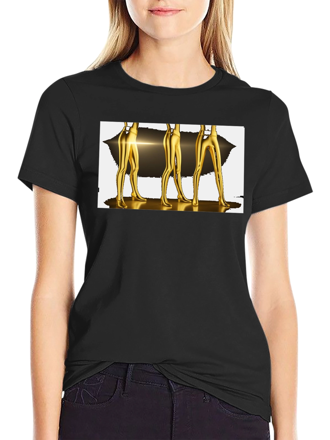 Abstract Gold Legs Graphic T-Shirt