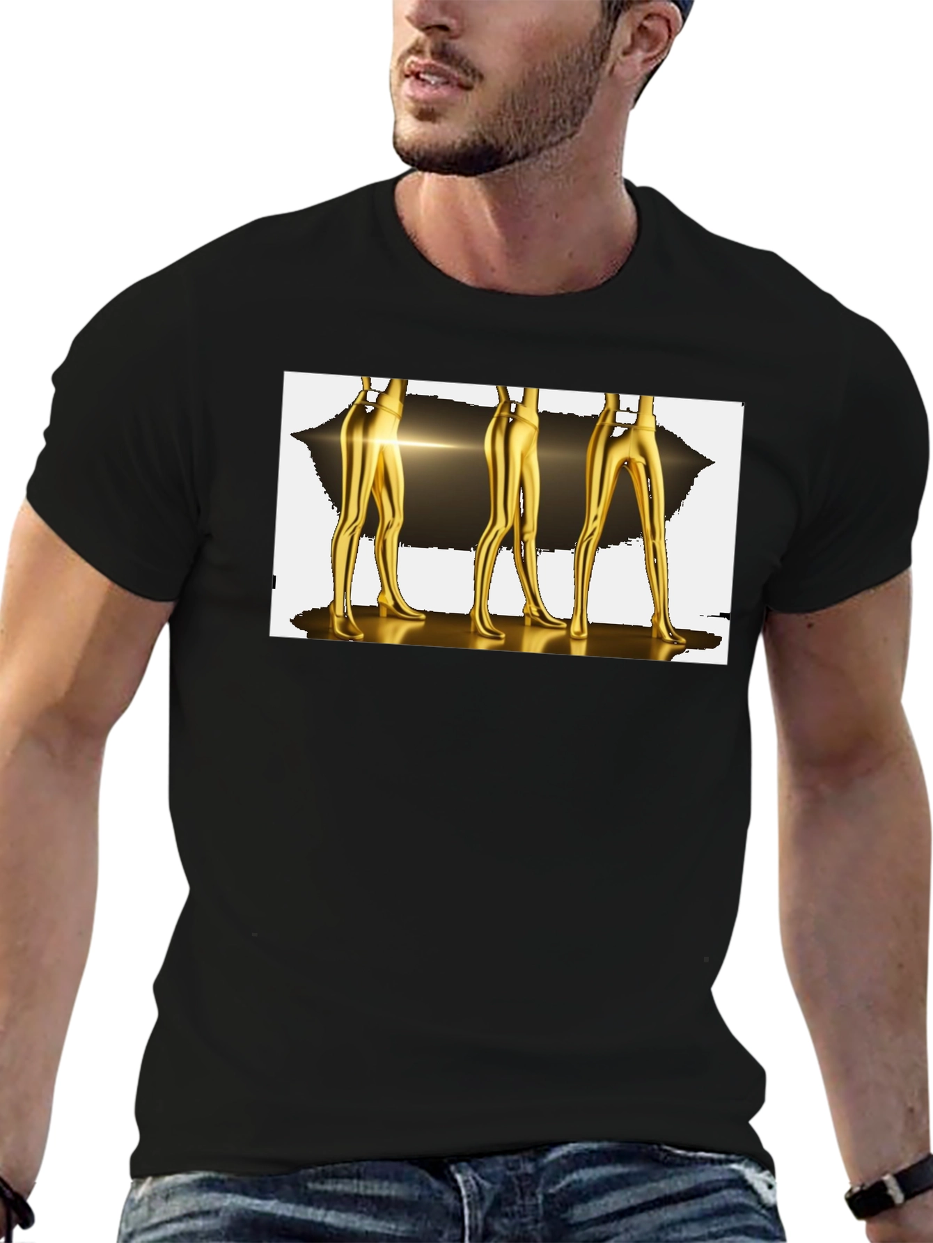 Abstract Gold Legs Graphic T-Shirt