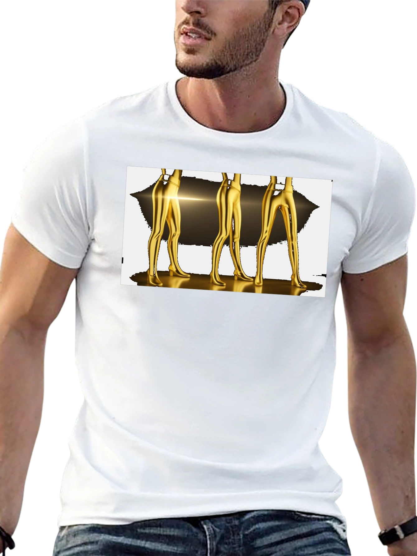 Abstract Gold Legs Graphic T-Shirt