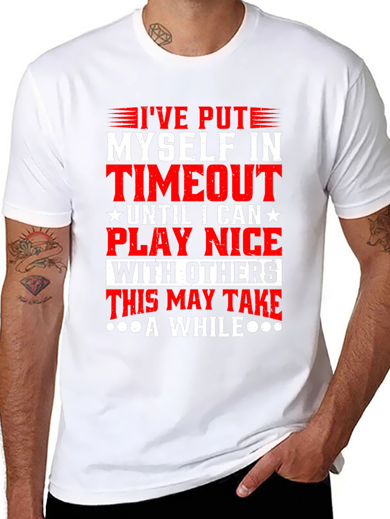 Timeout Graphic Tee: Play Nice Slogan