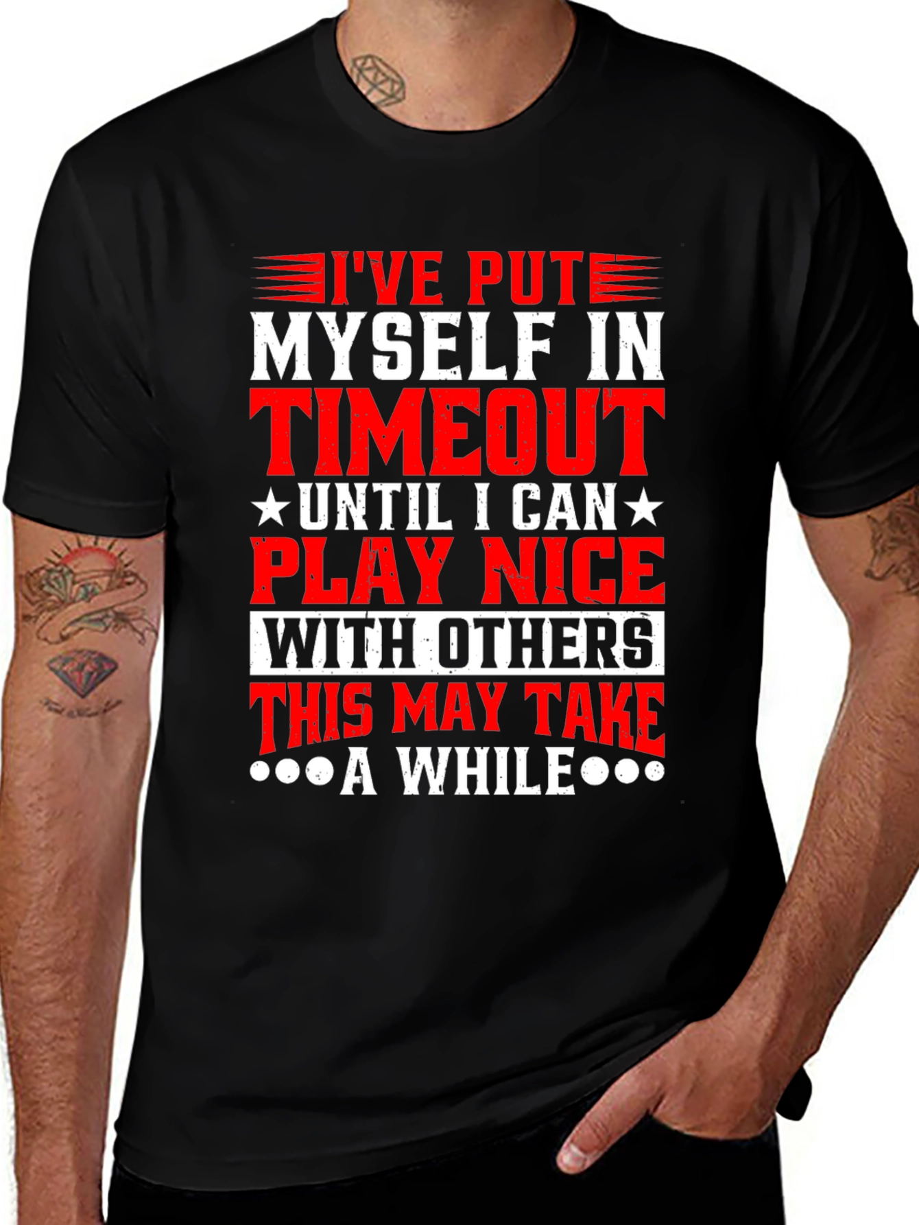 Timeout Graphic Tee: Play Nice Slogan