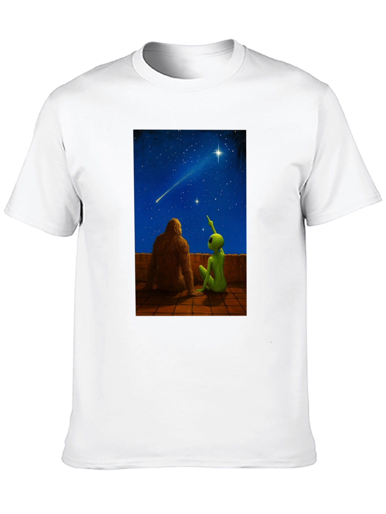 Bigfoot & Alien Stargazing Graphic Tee