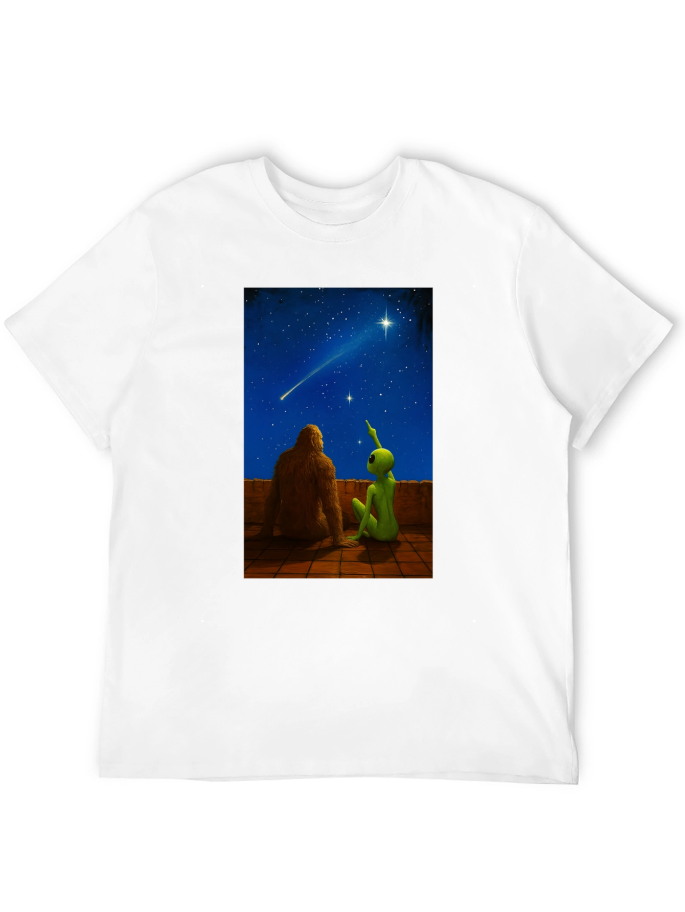 Bigfoot & Alien Stargazing Graphic Tee