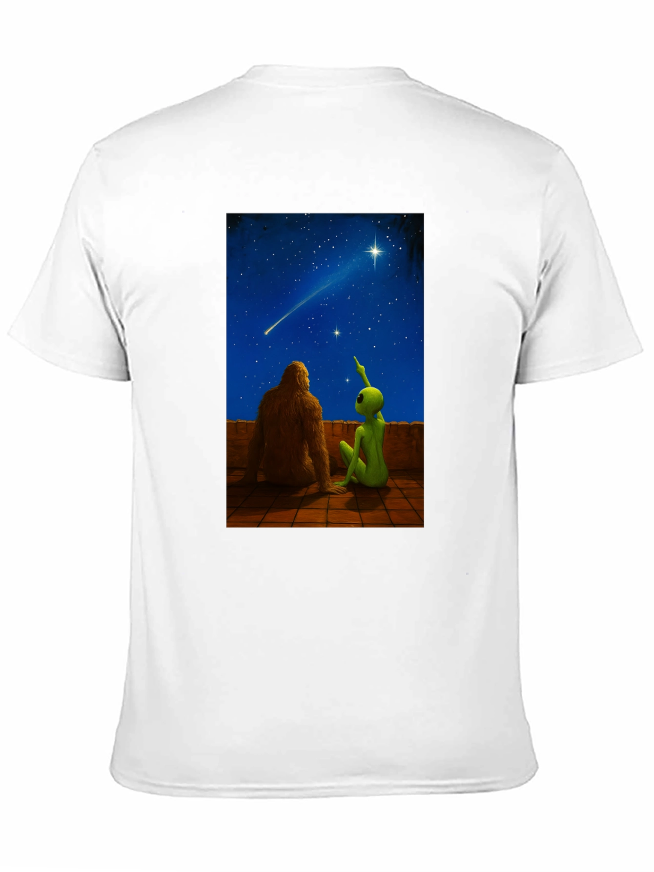Bigfoot & Alien Stargazing Graphic Tee