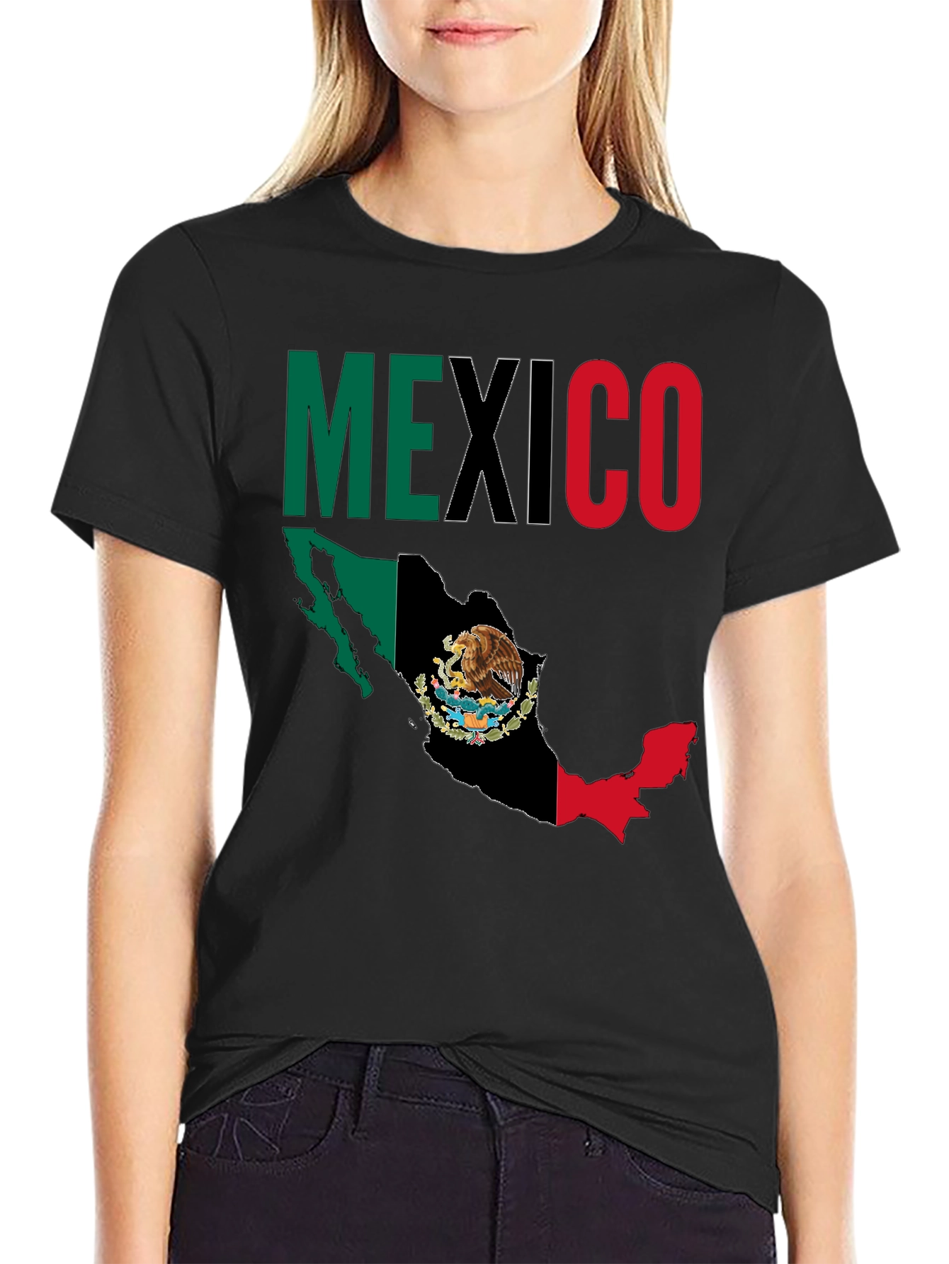 Mexico Flag Map Graphic T-Shirt