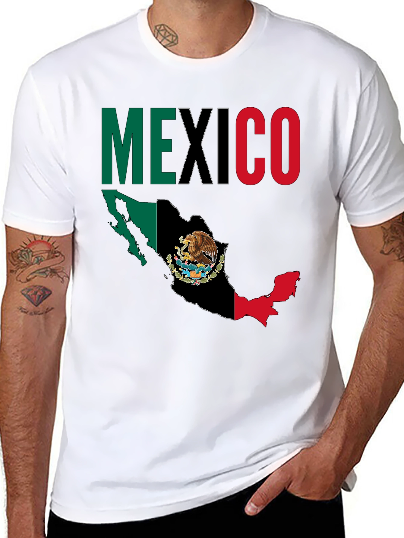 Mexico Flag Map Graphic T-Shirt