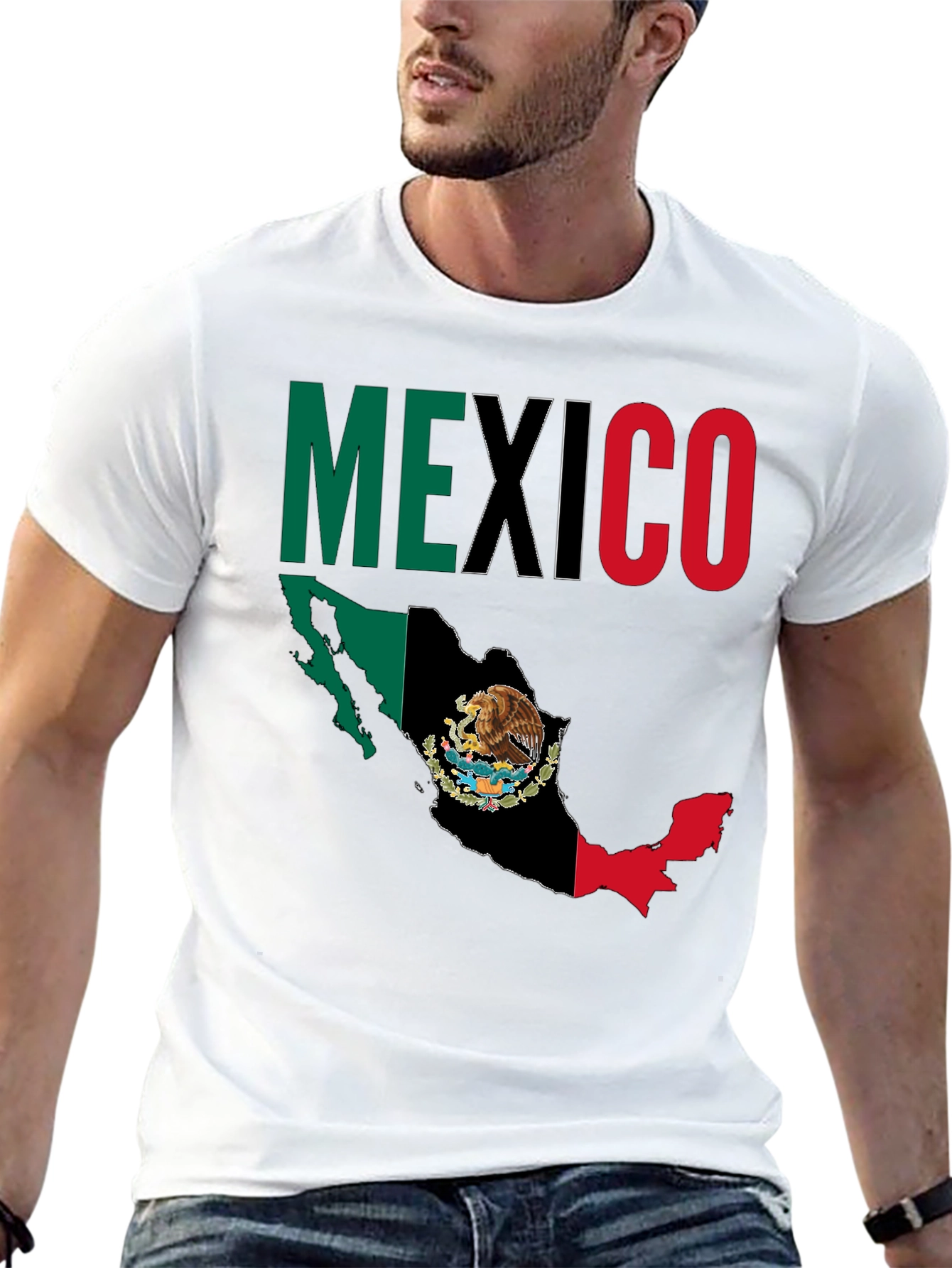 Mexico Flag Map Graphic T-Shirt
