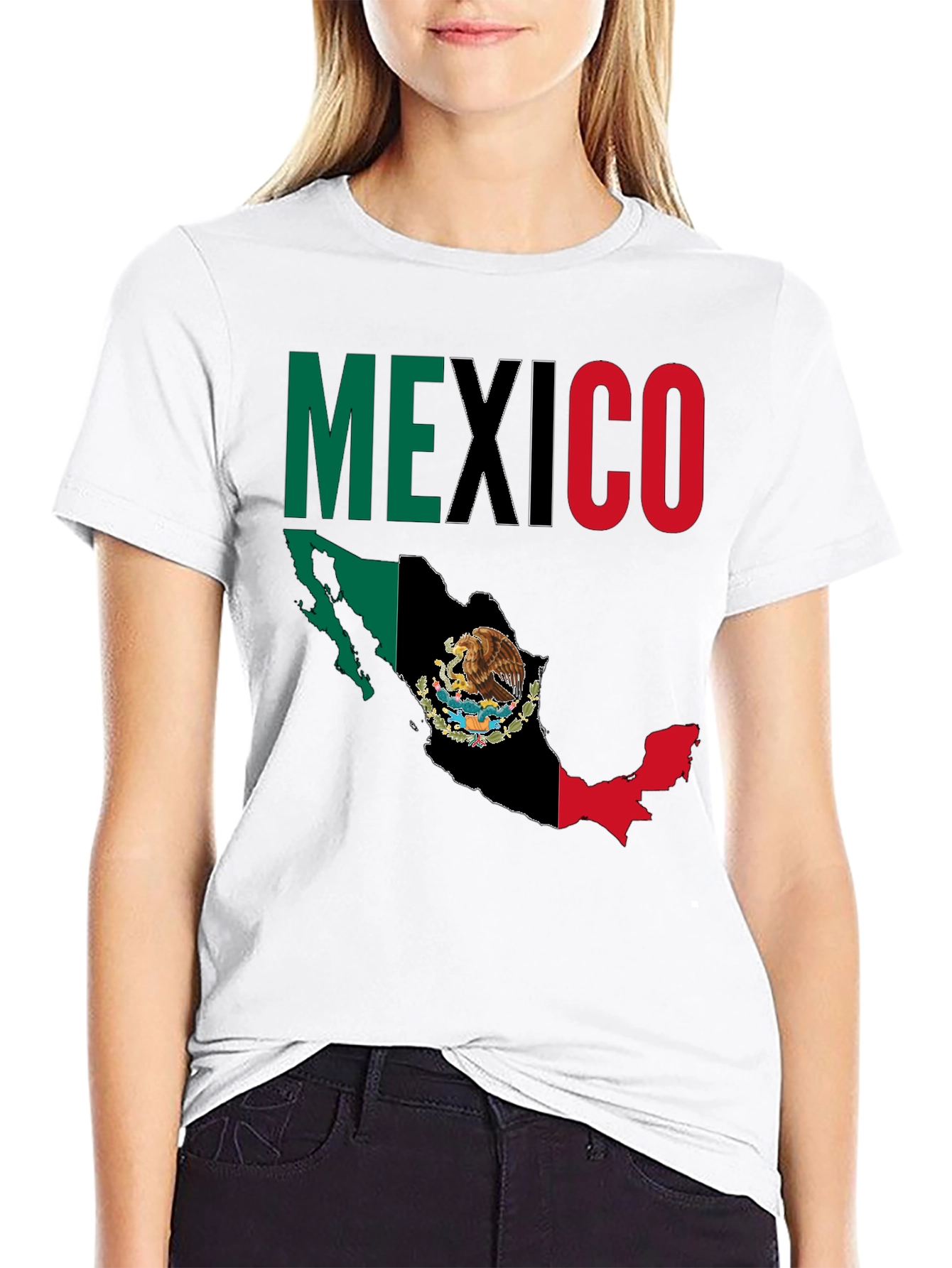 Mexico Flag Map Graphic T-Shirt