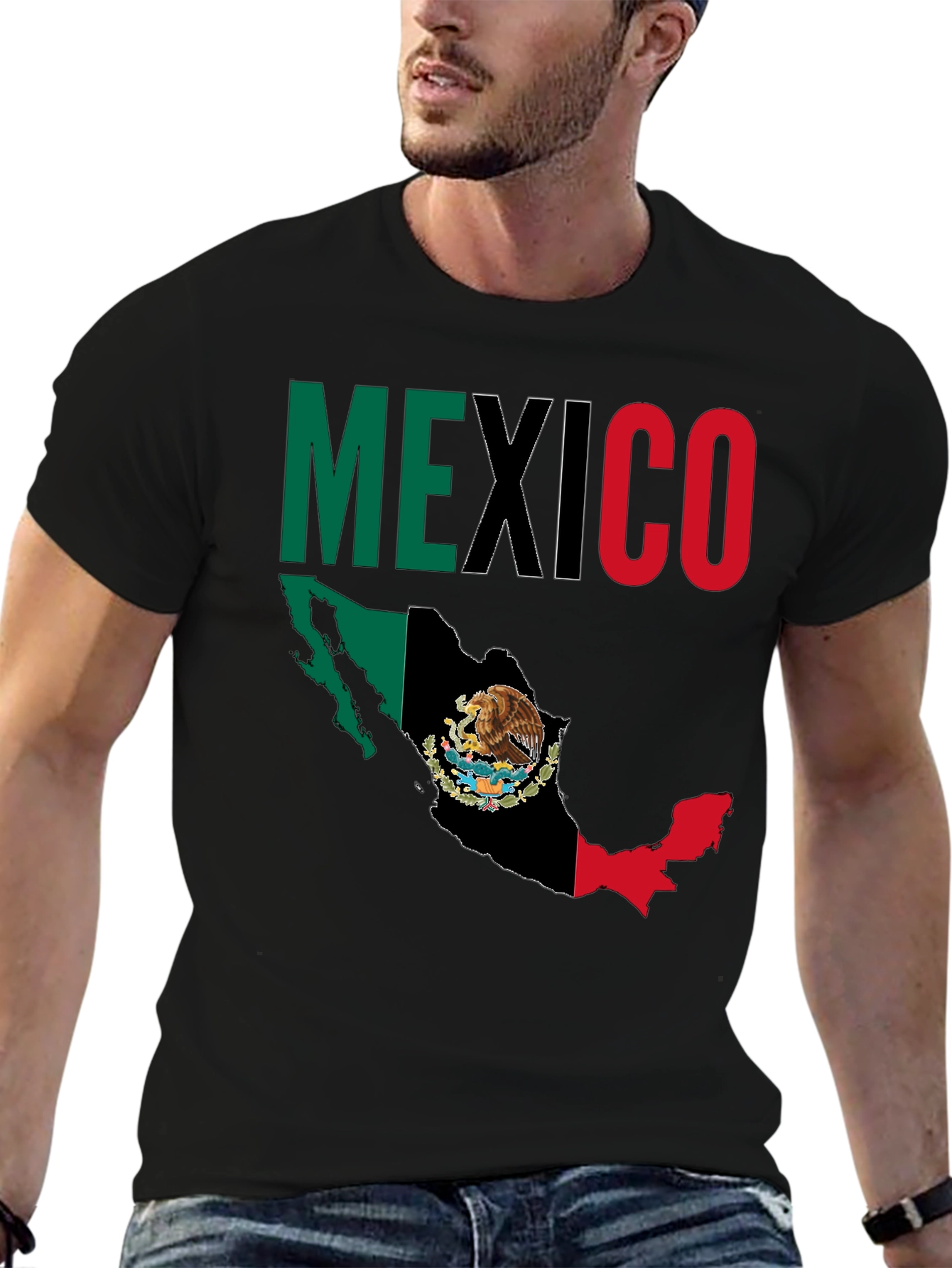 Mexico Flag Map Graphic T-Shirt