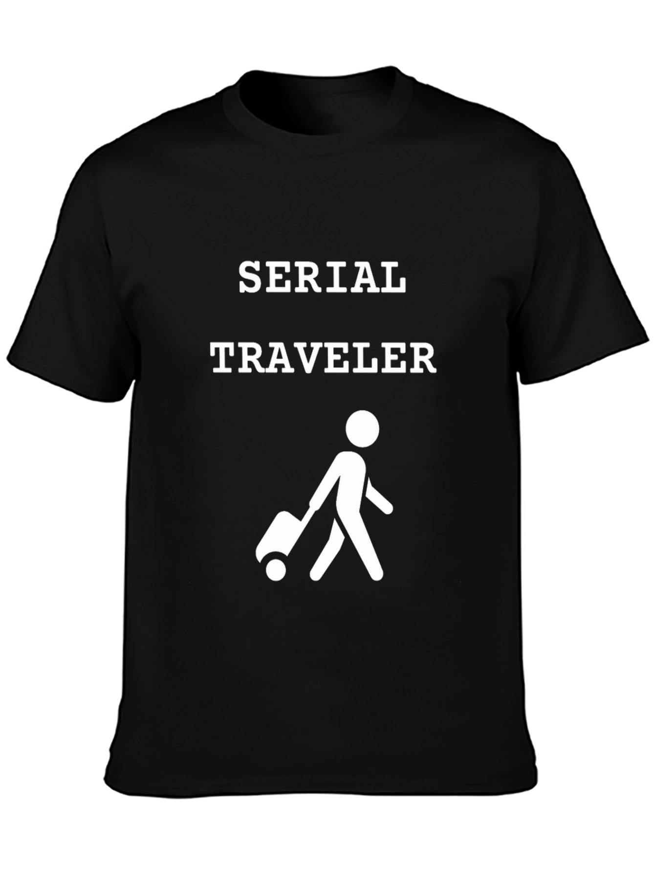 Serial Traveler Graphic Tee - Black Cotton Blend T-Shirt
