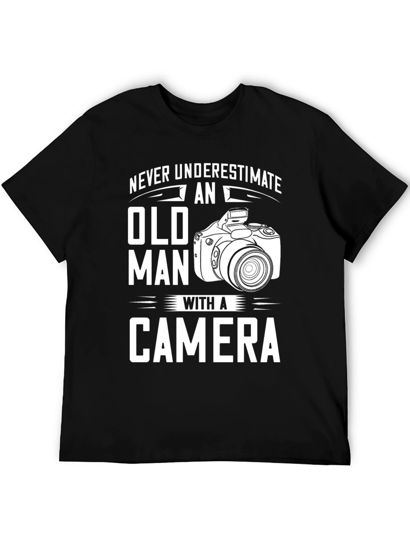 Never Underestimate Old Man Camera T-Shirt