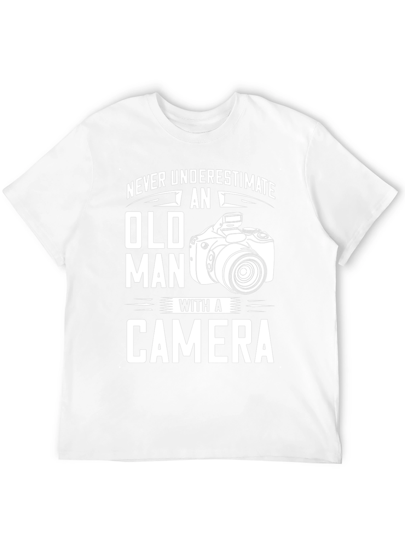 Never Underestimate Old Man Camera T-Shirt