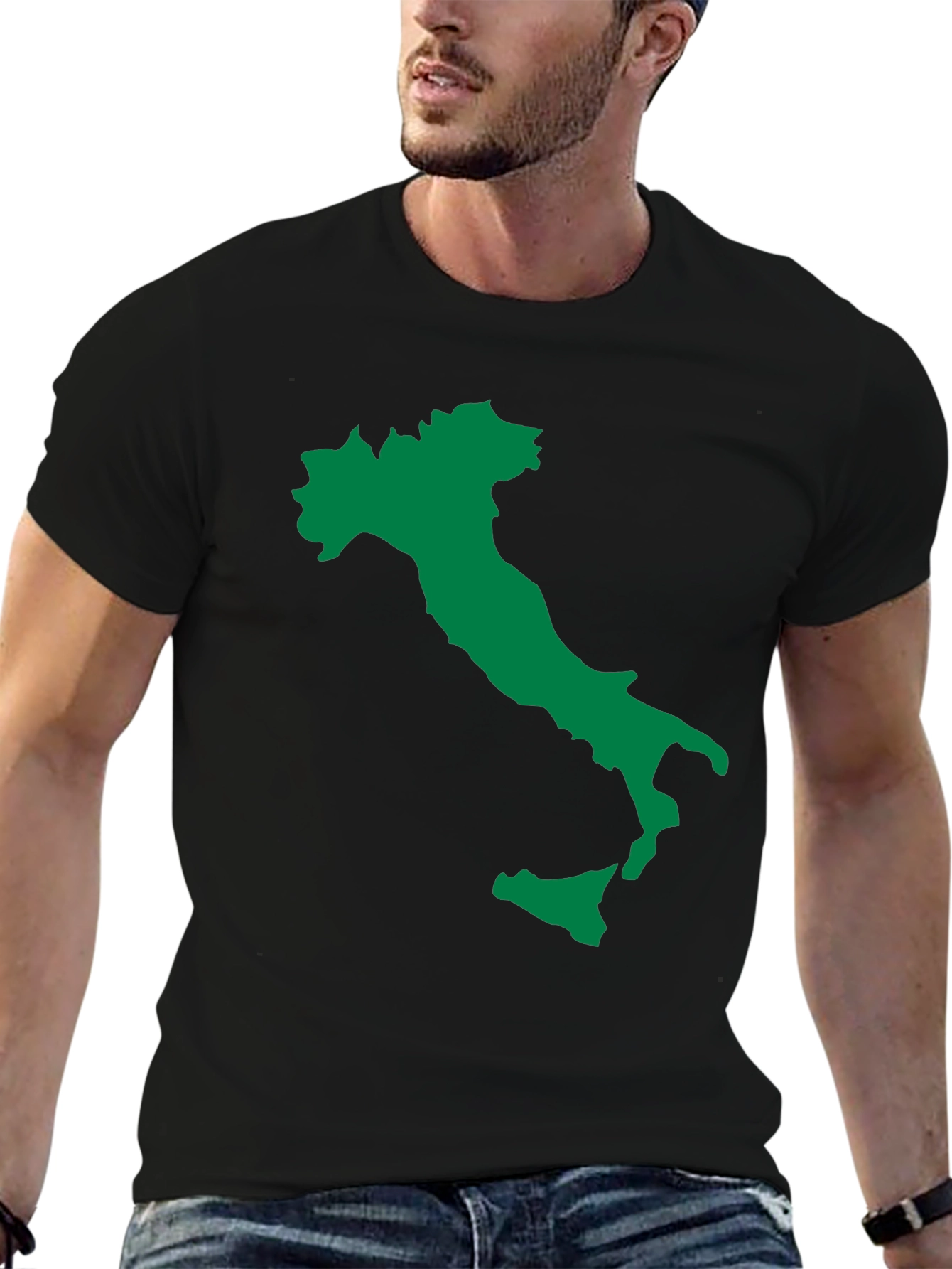 Italy Map Graphic Tee - Black