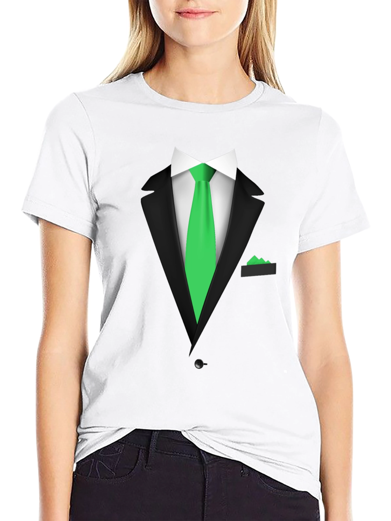 Formal Suit Graphic Tee - Novelty Print
