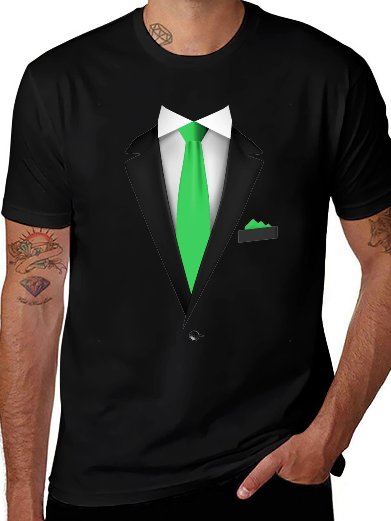 Formal Suit Graphic Tee - Novelty Print