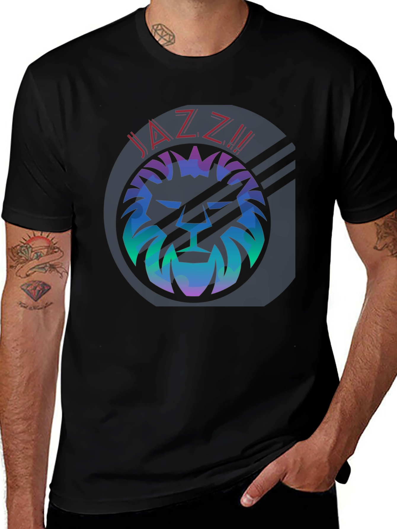 Cool Jazz Lion Graphic T-Shirt - Trendy Tee