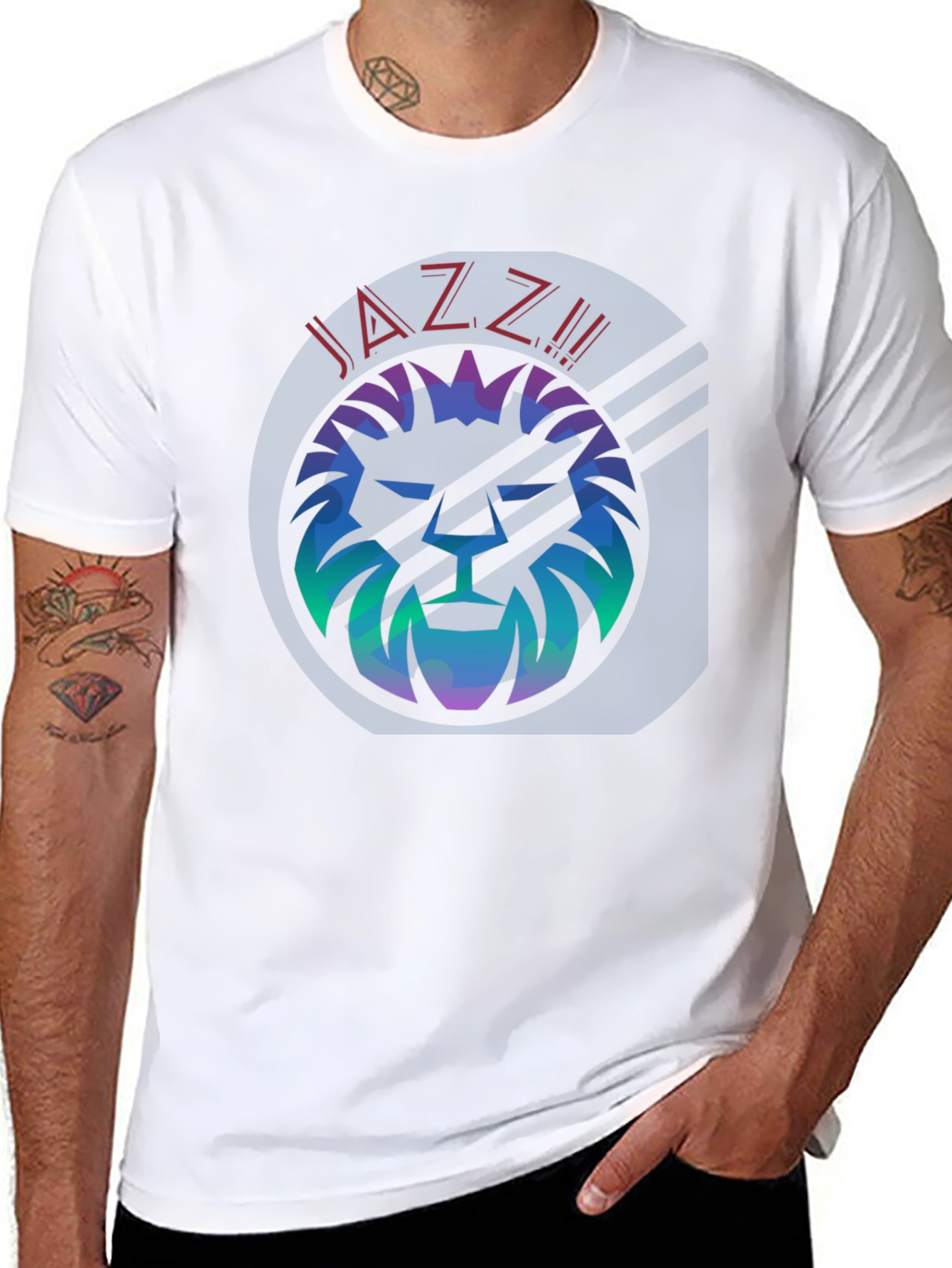 Cool Jazz Lion Graphic T-Shirt - Trendy Tee