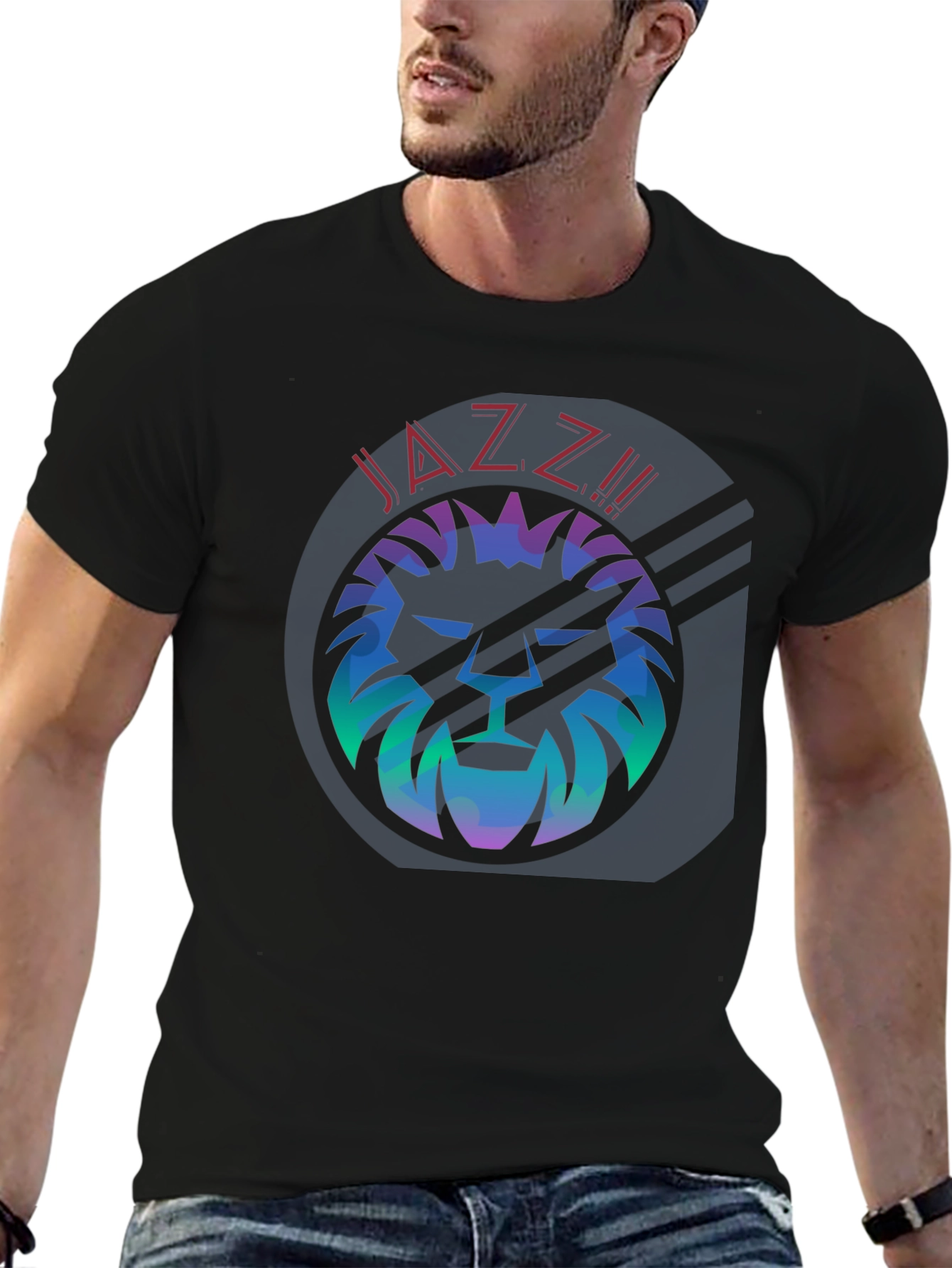 Cool Jazz Lion Graphic T-Shirt - Trendy Tee