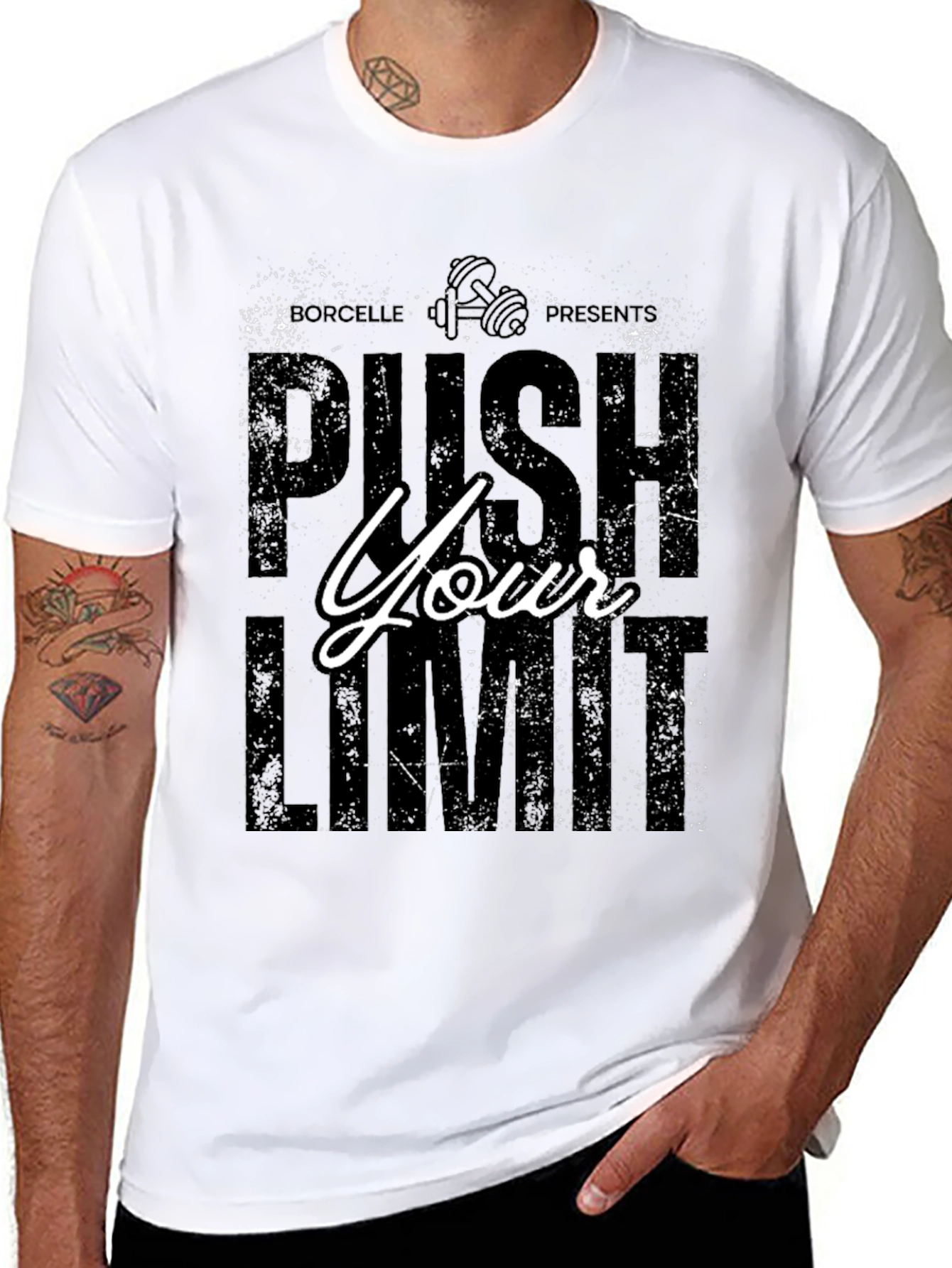 Push Your Limits Black Graphic T-Shirt