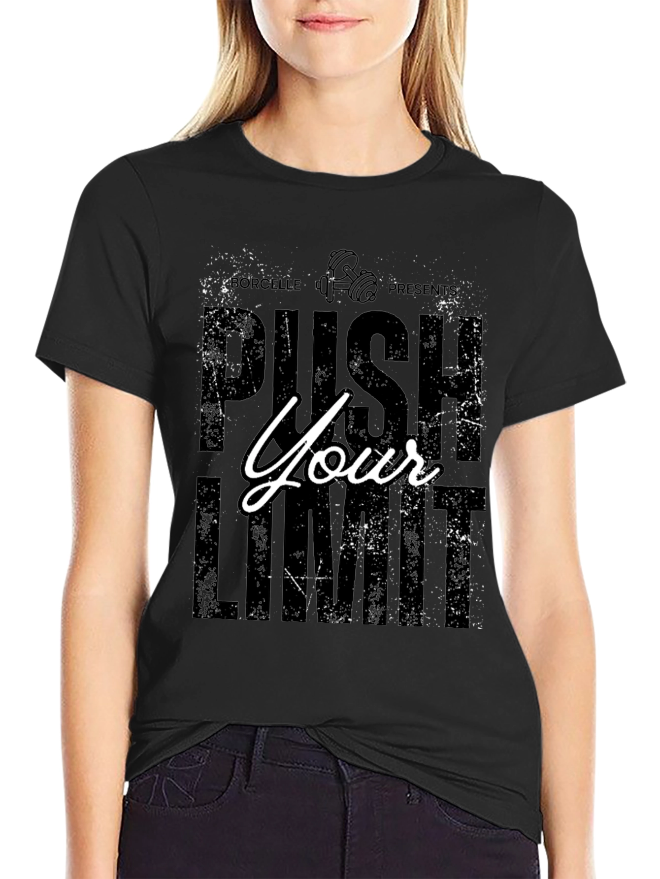 Push Your Limits Black Graphic T-Shirt