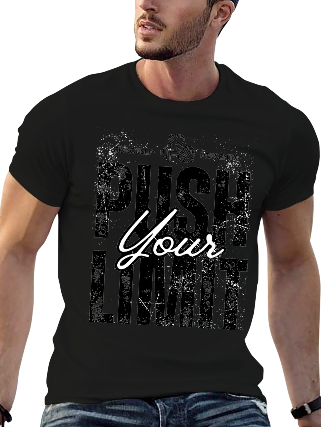 Push Your Limits Black Graphic T-Shirt