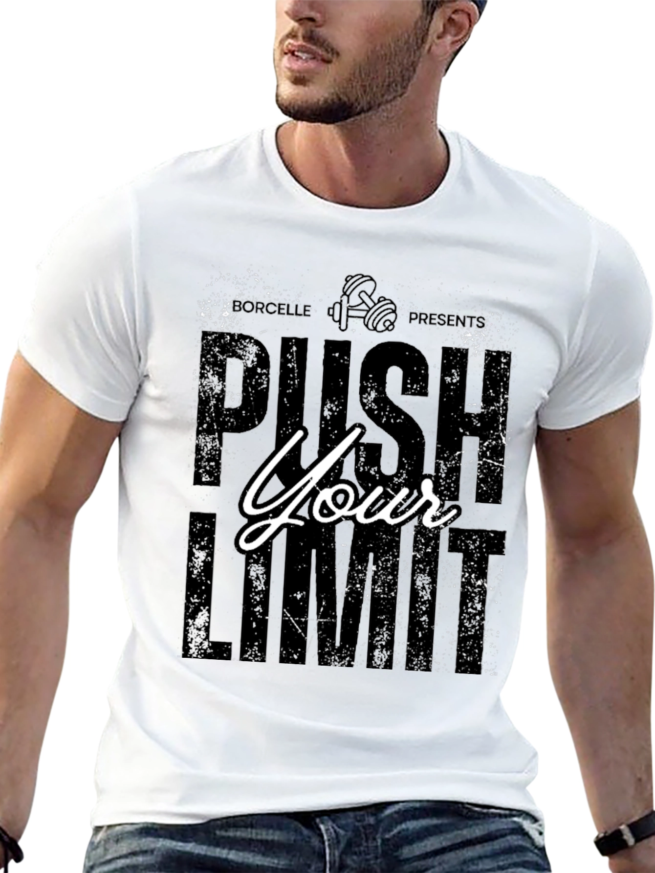 Push Your Limits Black Graphic T-Shirt