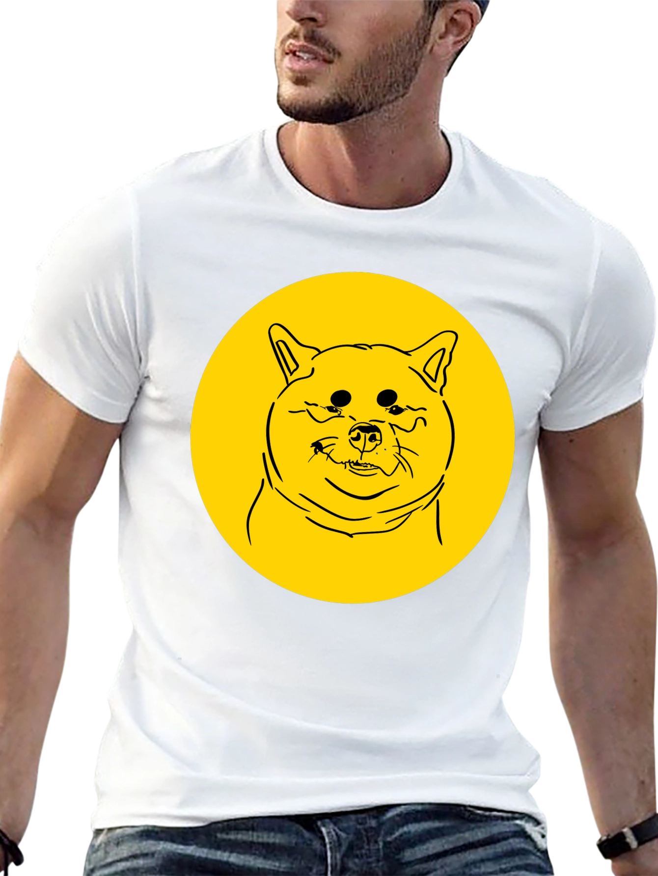 Doge Meme Graphic Tee - Black Cotton T-Shirt