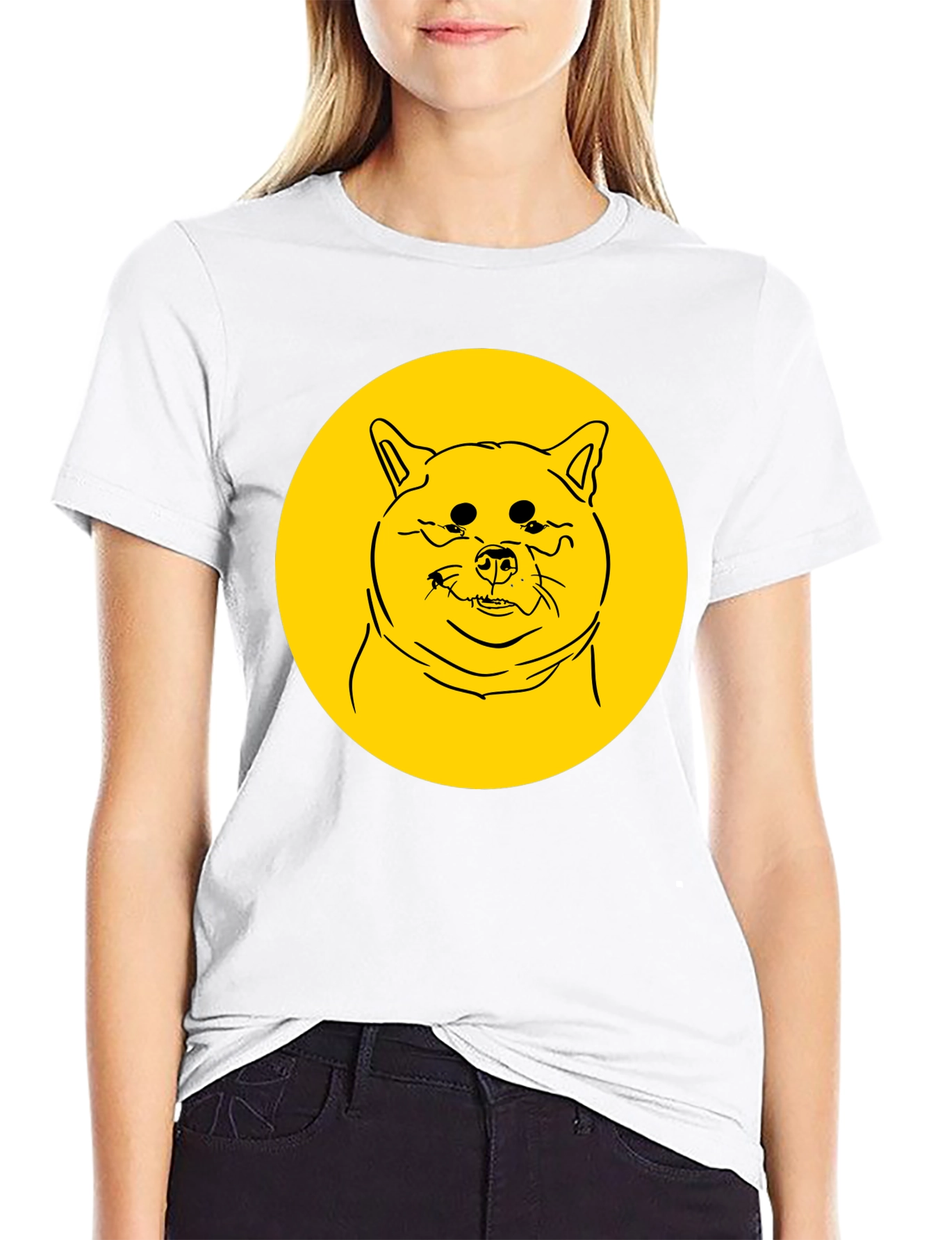 Doge Meme Graphic Tee - Black Cotton T-Shirt