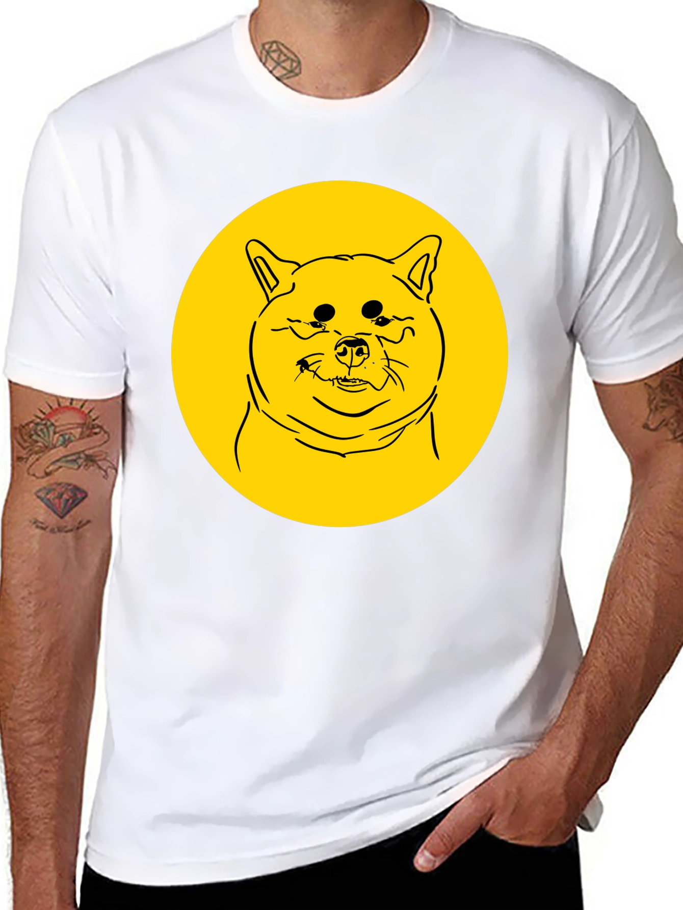Doge Meme Graphic Tee - Black Cotton T-Shirt